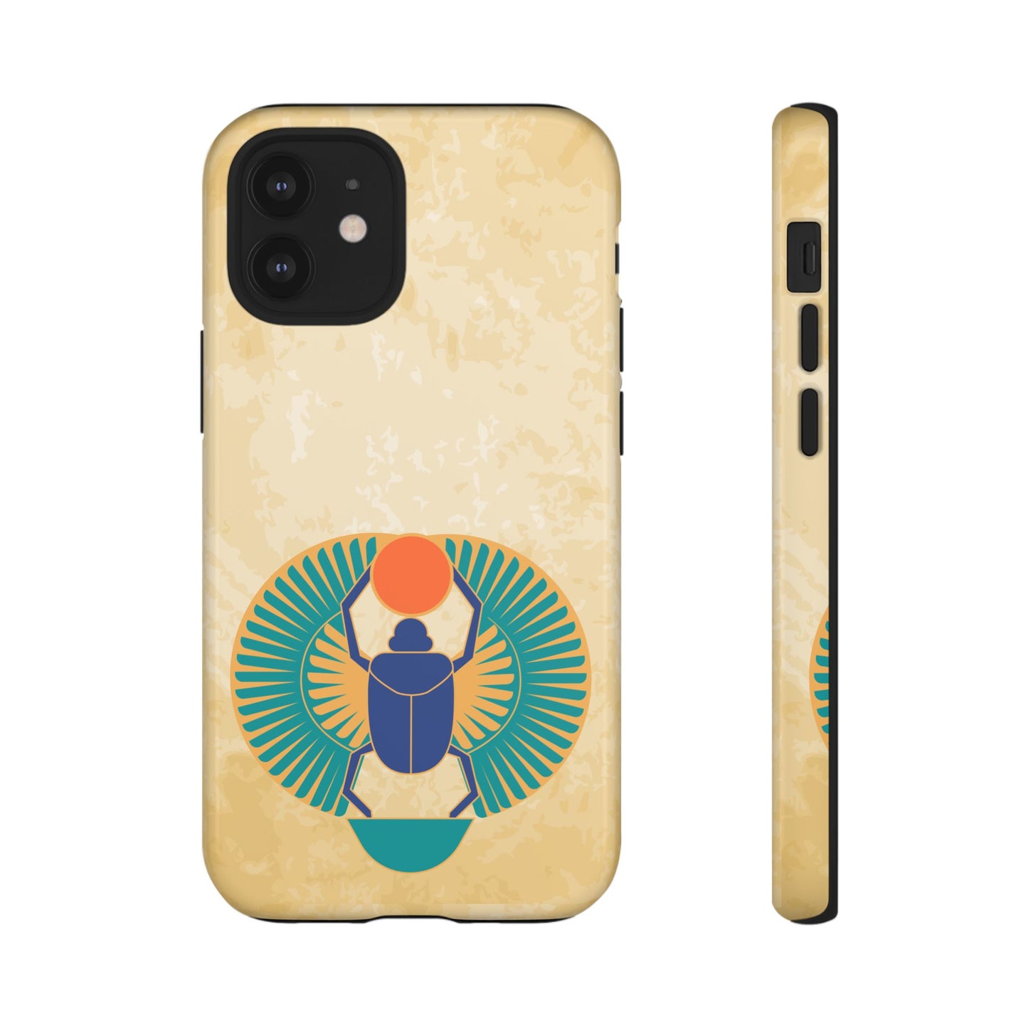Ancient Egyptian Scarab Beetle Tough Phone Case - Symbol of Rebirth Design, Mythological Art, Compatible with iPhone, Galaxy, and Google