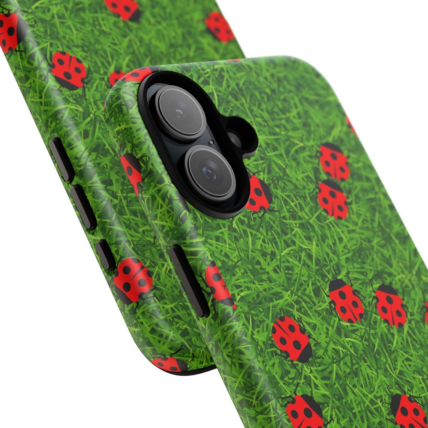 Ladybug Tough Phone Case - Cute Insect Aesthetic, Nature Pattern Art Design, Compatible with iPhone, Galaxy, and Google Phones