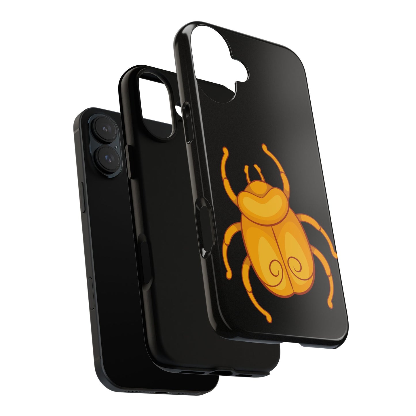 Ancient Egyptian Scarab Tough Phone Case - Gold Beetle Design, Mythological Insect Art, Compatible with iPhone, Galaxy, and Google Phones