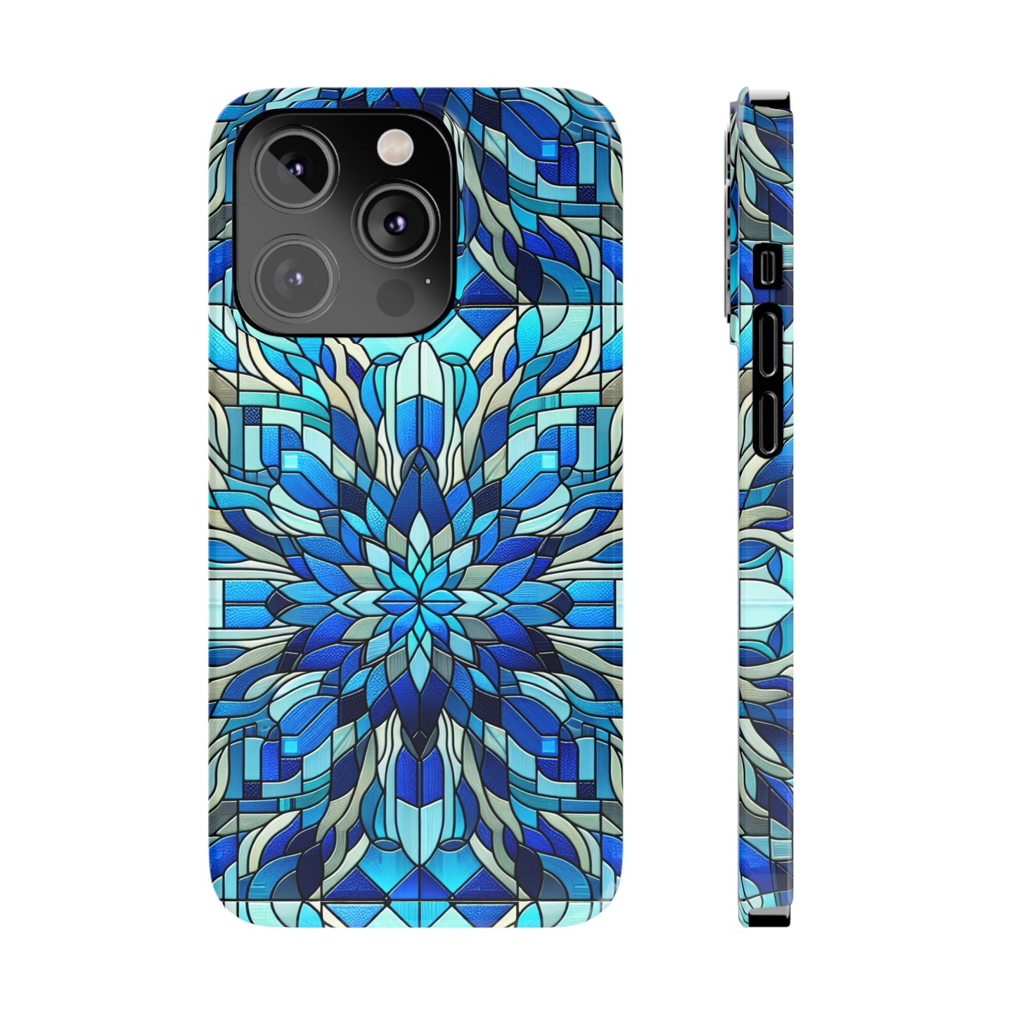 Stained Glass Slim Phone Cases, Floral Phone Covers, Unique Gifts, Artistic Phone Skins, Smartphone Accessories, Stylish Cases