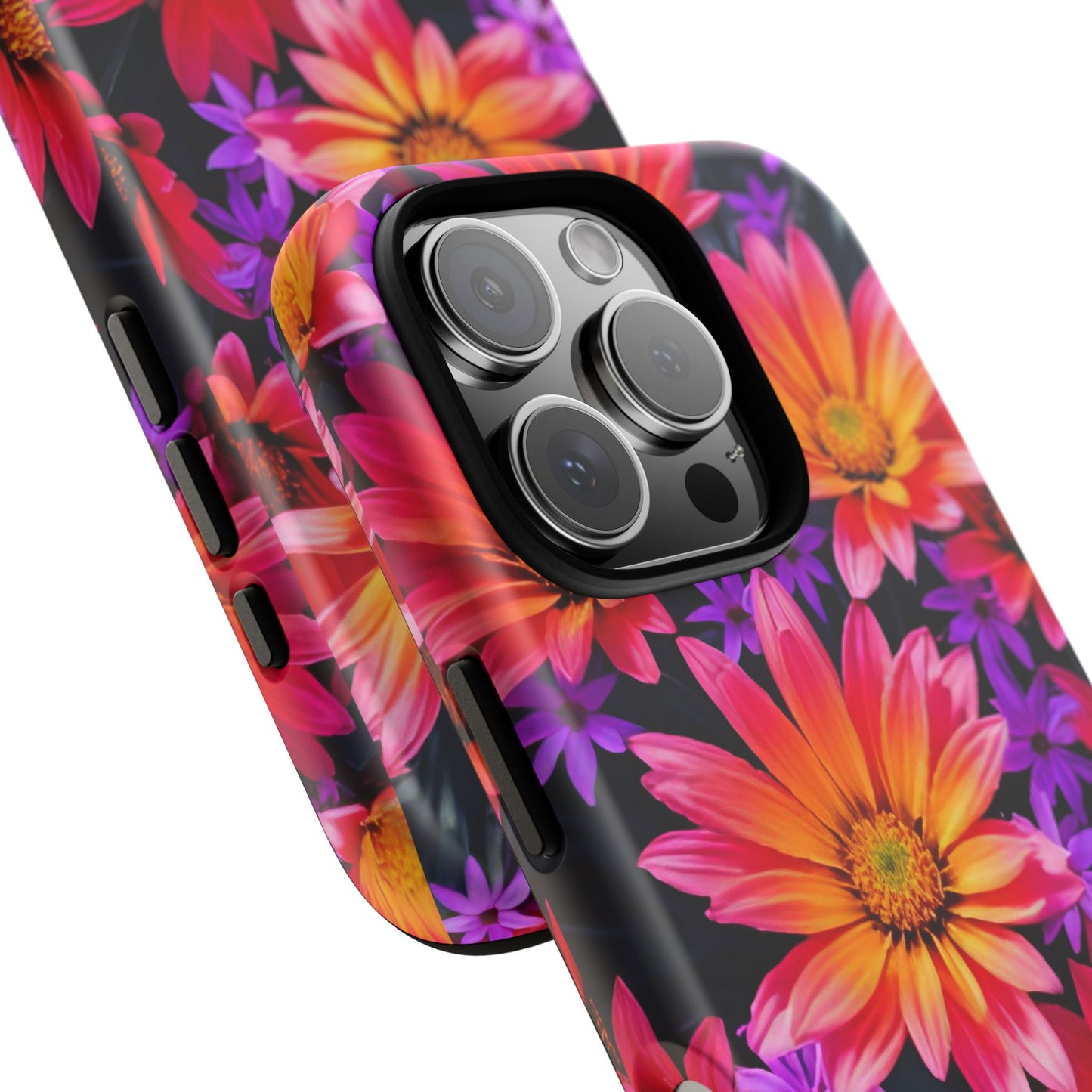 Bold Garden Flower Tough Phone Case - Colorful Floral Print, Bright Botanical Aesthetic, Compatible with iPhone, Galaxy, and Google Phones