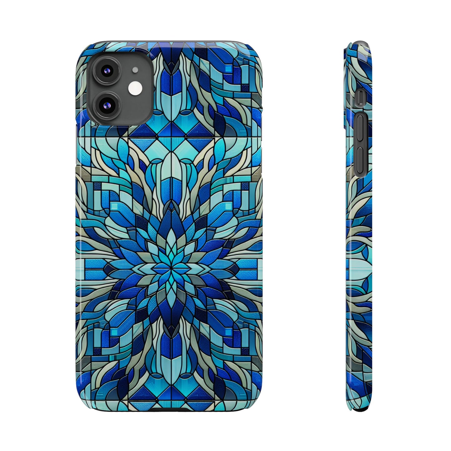 Stained Glass Slim Phone Cases, Floral Phone Covers, Unique Gifts, Artistic Phone Skins, Smartphone Accessories, Stylish Cases