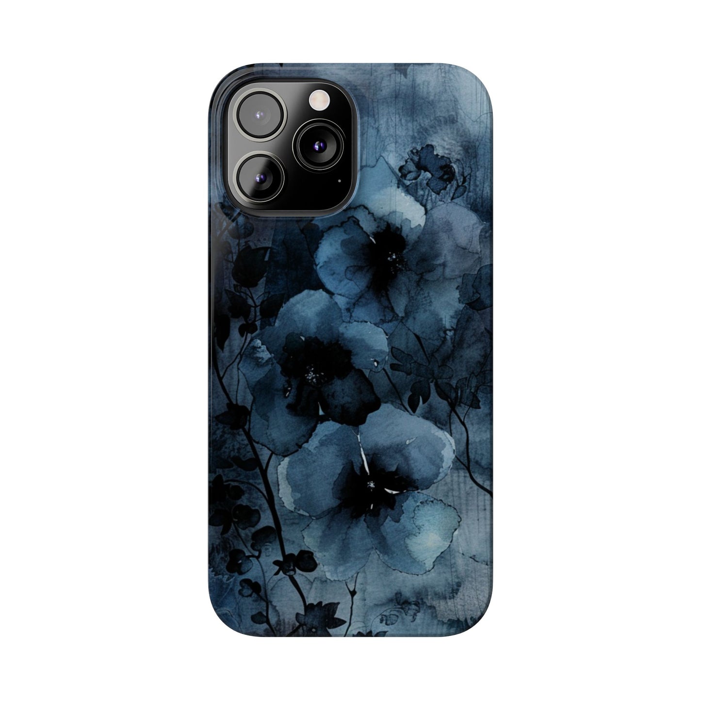 Elegant Floral Slim Phone Cases | Trendy Phone Cover, Blue Flower Design, Gift for Her, Stylish Mobile Case, Floral Accessories