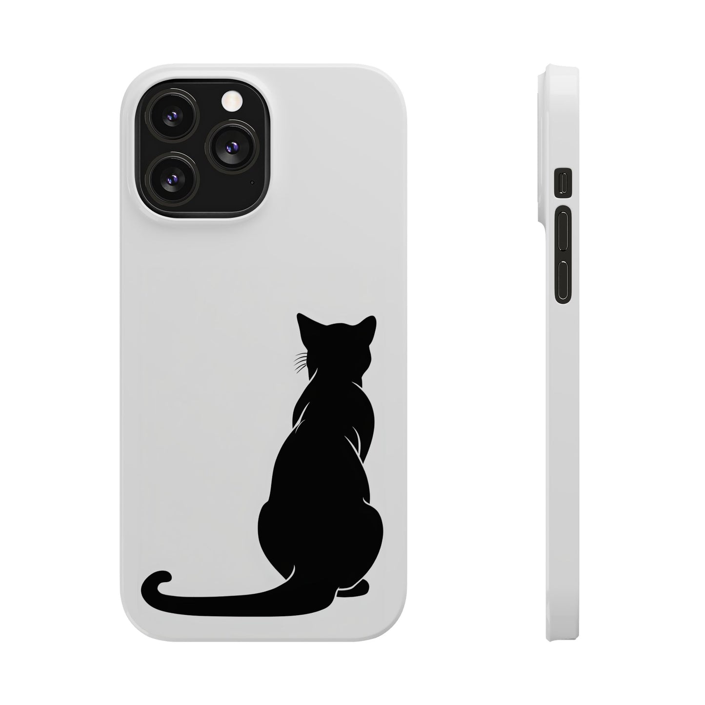 Black Cat Halloween Slim Phone Case Coquette, Creepy Cute Gift for Her, Goth Coquette Spooky Case, Compatible with iPhone, Galaxy, Google