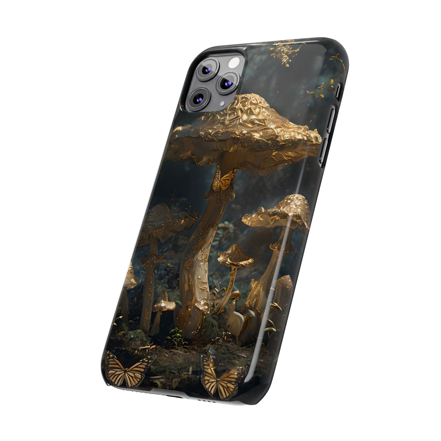 Enchanted Forest Slim Phone Cases, Fantasy Phone Cover, Mushroom Design, Nature Lover Gift, Boho Chic Cell Phone Case