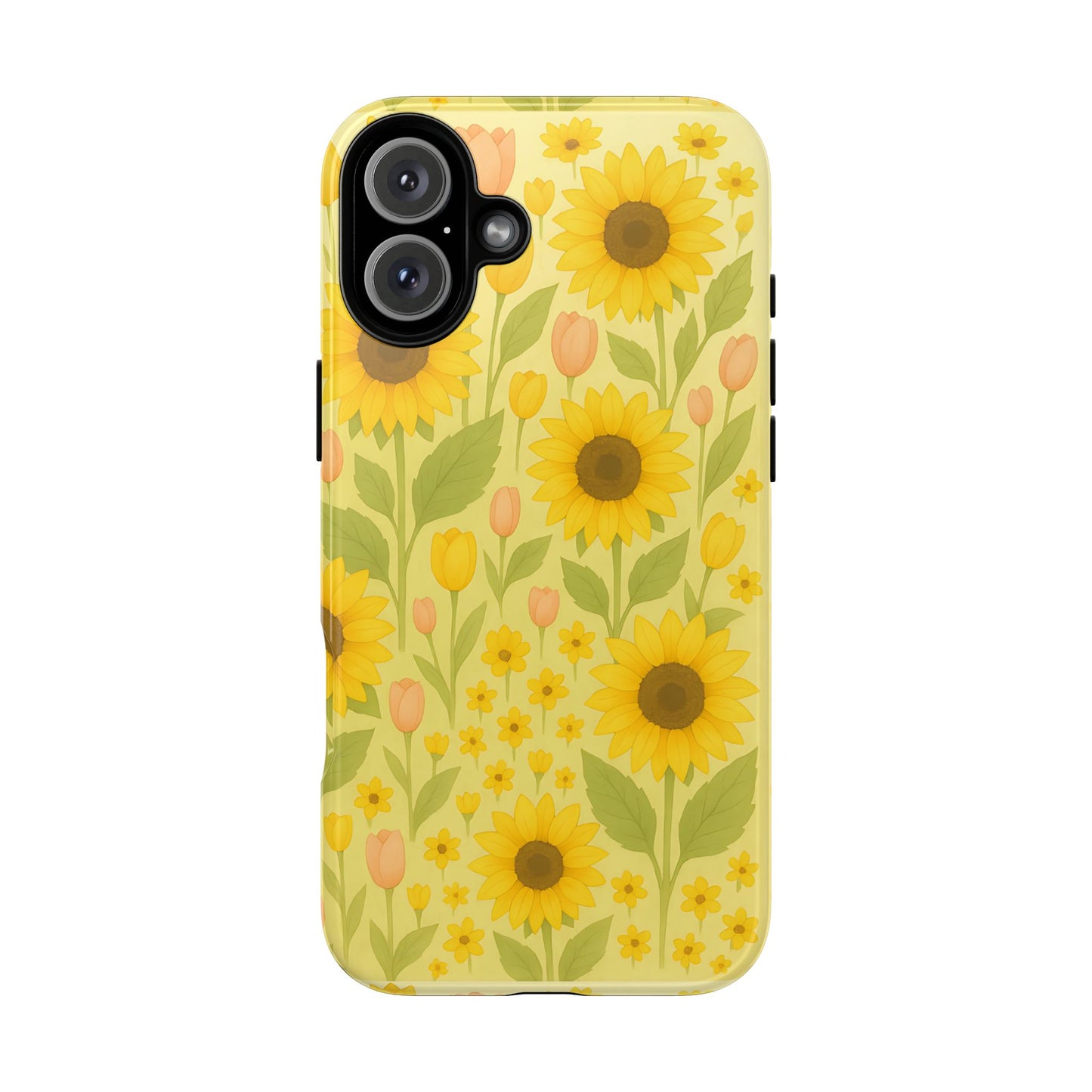 Sunflower Floral Phone Case, Watercolor Botanical Print, Aesthetic Tough Phone Case, Compatible with iPhone, Galaxy, Google