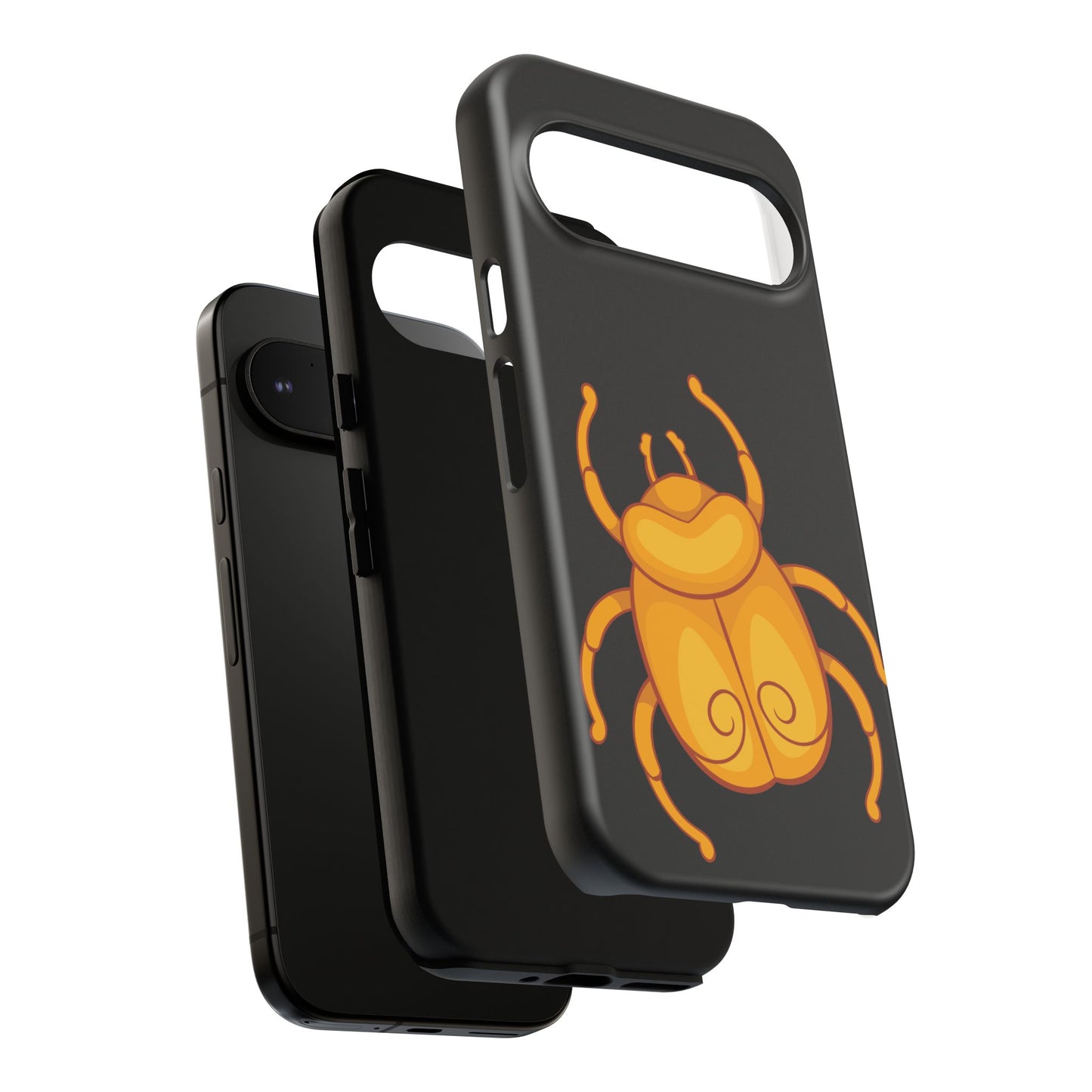 Ancient Egyptian Scarab Tough Phone Case - Gold Beetle Design, Mythological Insect Art, Compatible with iPhone, Galaxy, and Google Phones