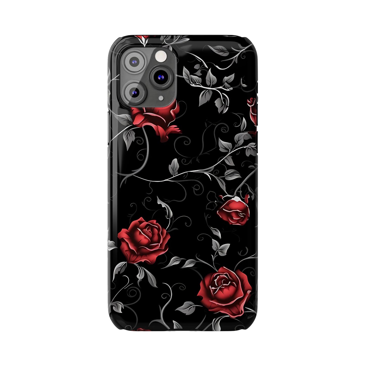 Elegant Floral Slim Phone Cases, Gothic Style Case, Rose Design Cover, Unique Gift for Her, Phone Accessories, Modern Chic