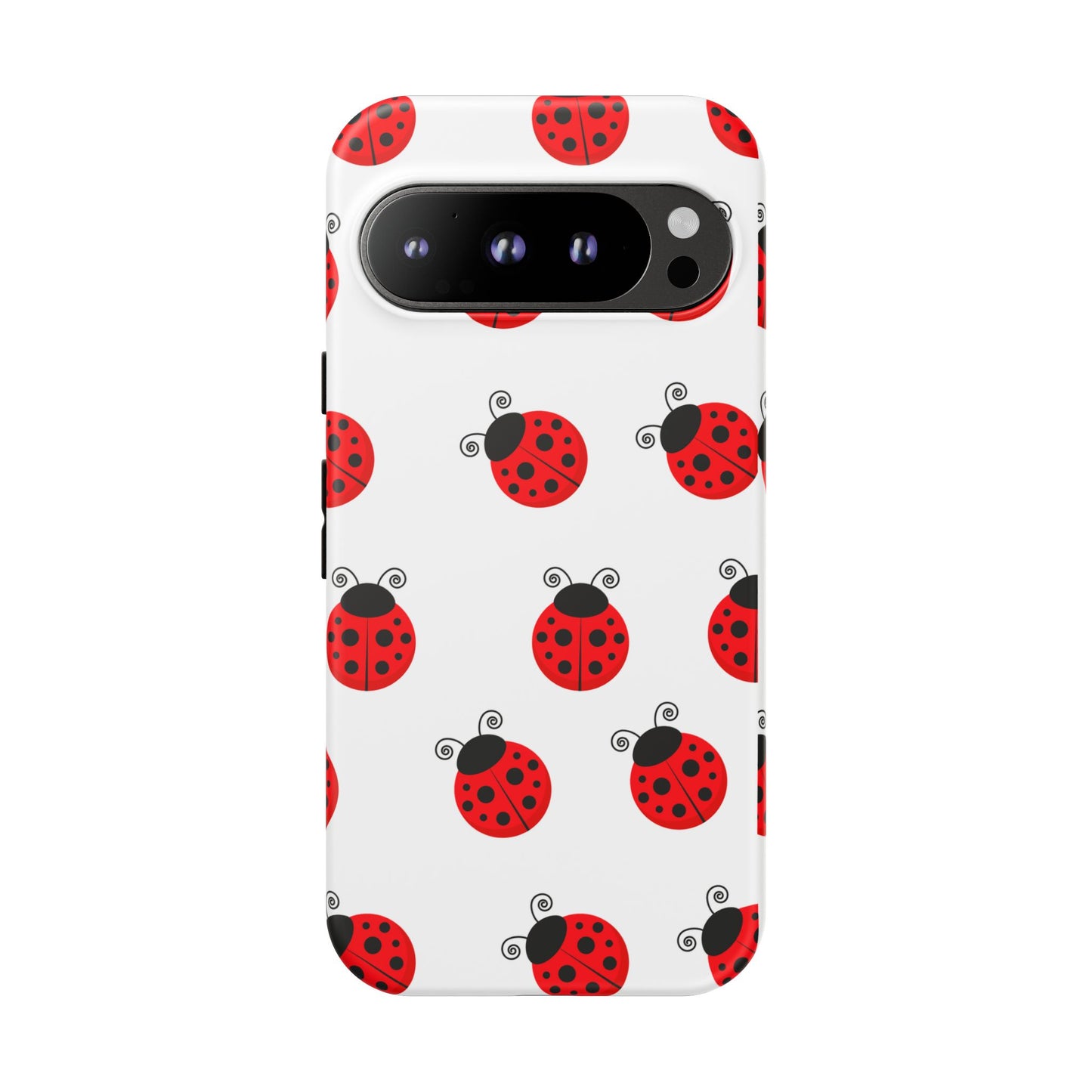 Ladybug Tough Phone Case - Cute Insect Aesthetic, Nature-Inspired Pattern Art, Compatible with iPhone, Galaxy, and Google Phones