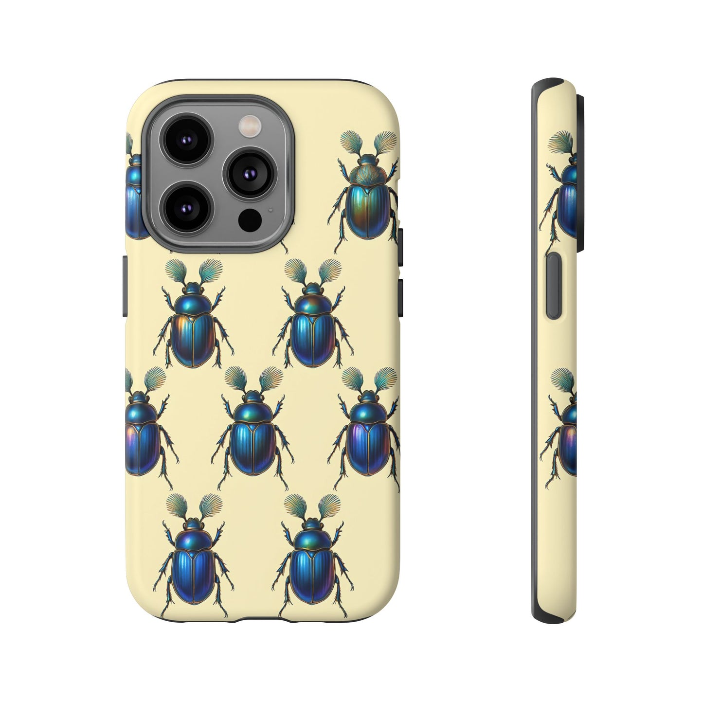 Beetle Tough Phone Case - Nature-Inspired Insect Art, Vintage Bug Pattern Design, Compatible with iPhone, Galaxy, and Google Phones