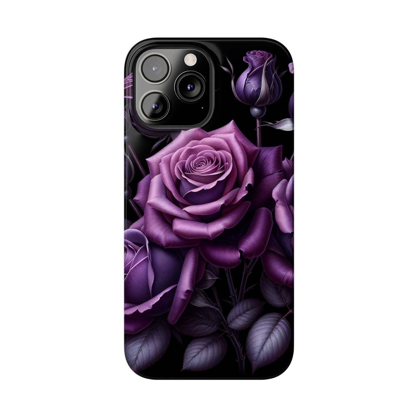 Purple Rose Slim Phone Cases, Floral Phone Cover, Elegant Smartphone Case, Gift for Her, Mother's Day Accessories