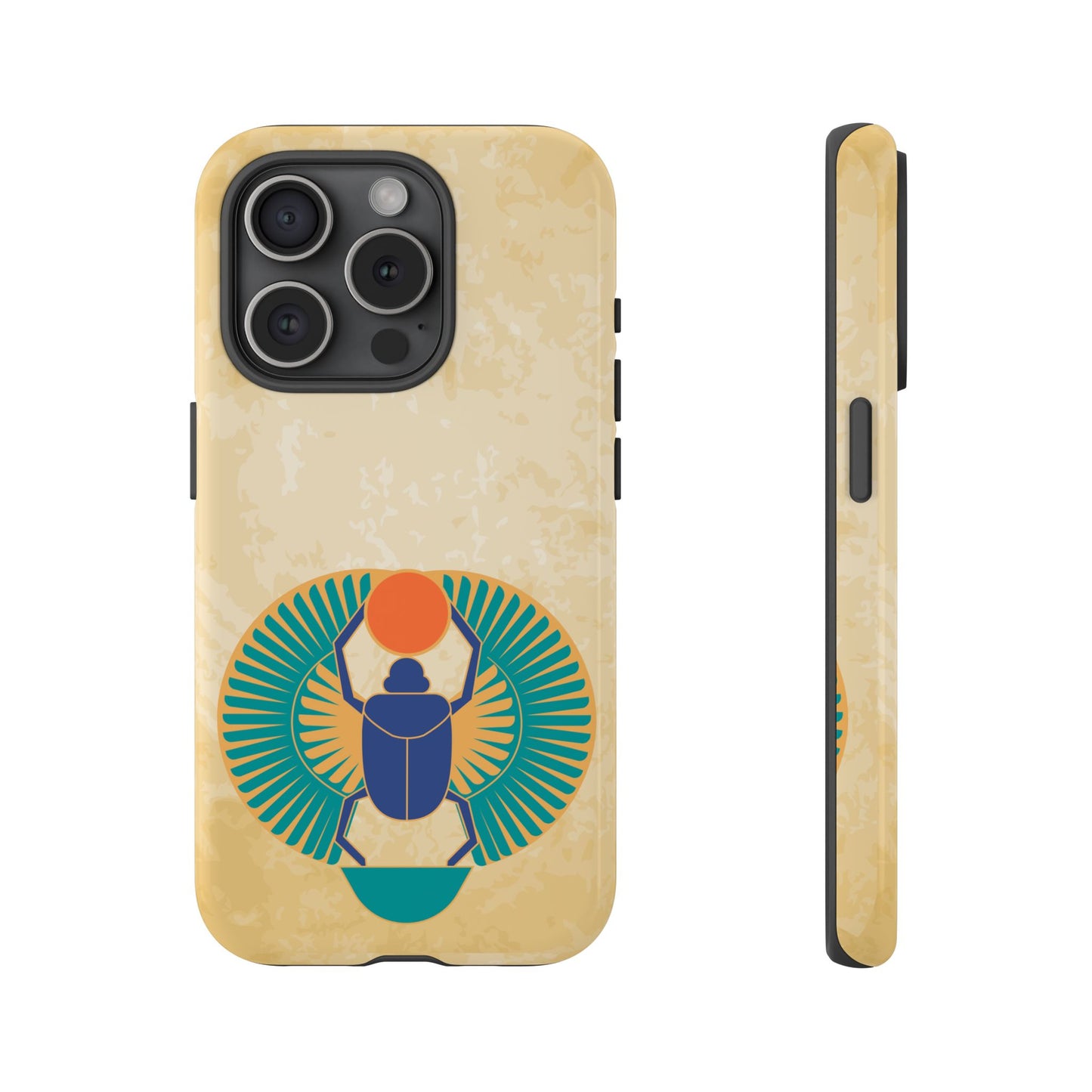 Ancient Egyptian Scarab Beetle Tough Phone Case - Symbol of Rebirth Design, Mythological Art, Compatible with iPhone, Galaxy, and Google