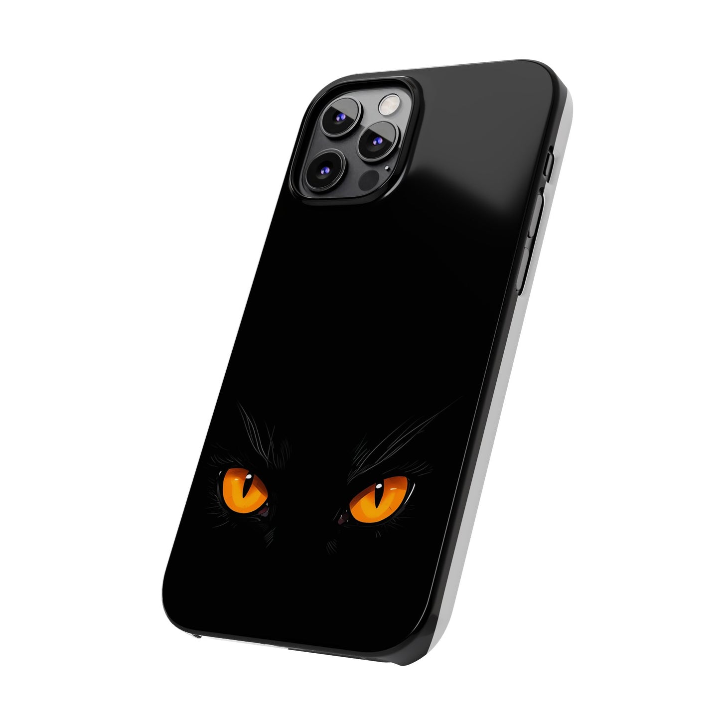 Black Cat Slim Phone Case - Gothic Halloween Aesthetic, Subtle Spookycore Aesthetic, Compatible with iPhone, Galaxy, and Google Phones
