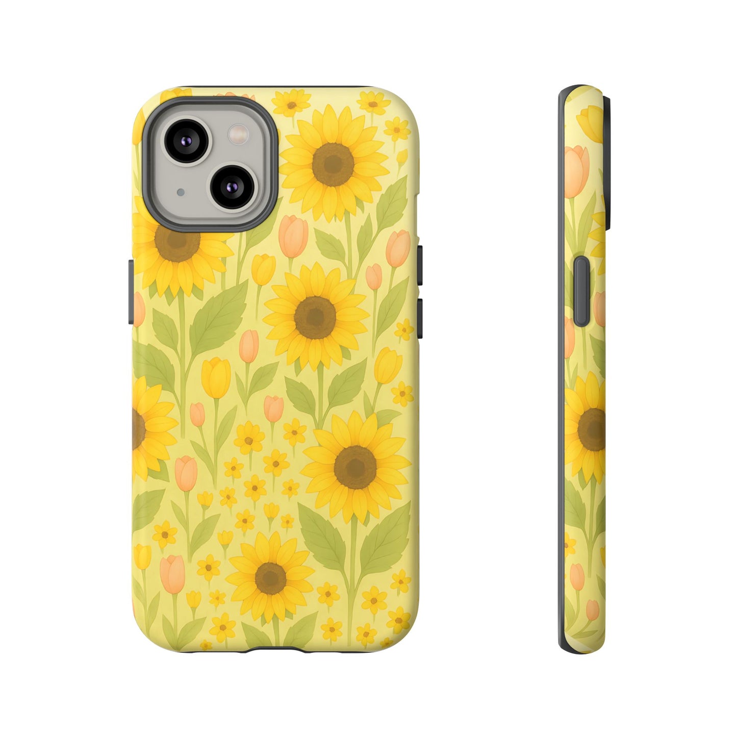 Sunflower Floral Phone Case, Watercolor Botanical Print, Aesthetic Tough Phone Case, Compatible with iPhone, Galaxy, Google