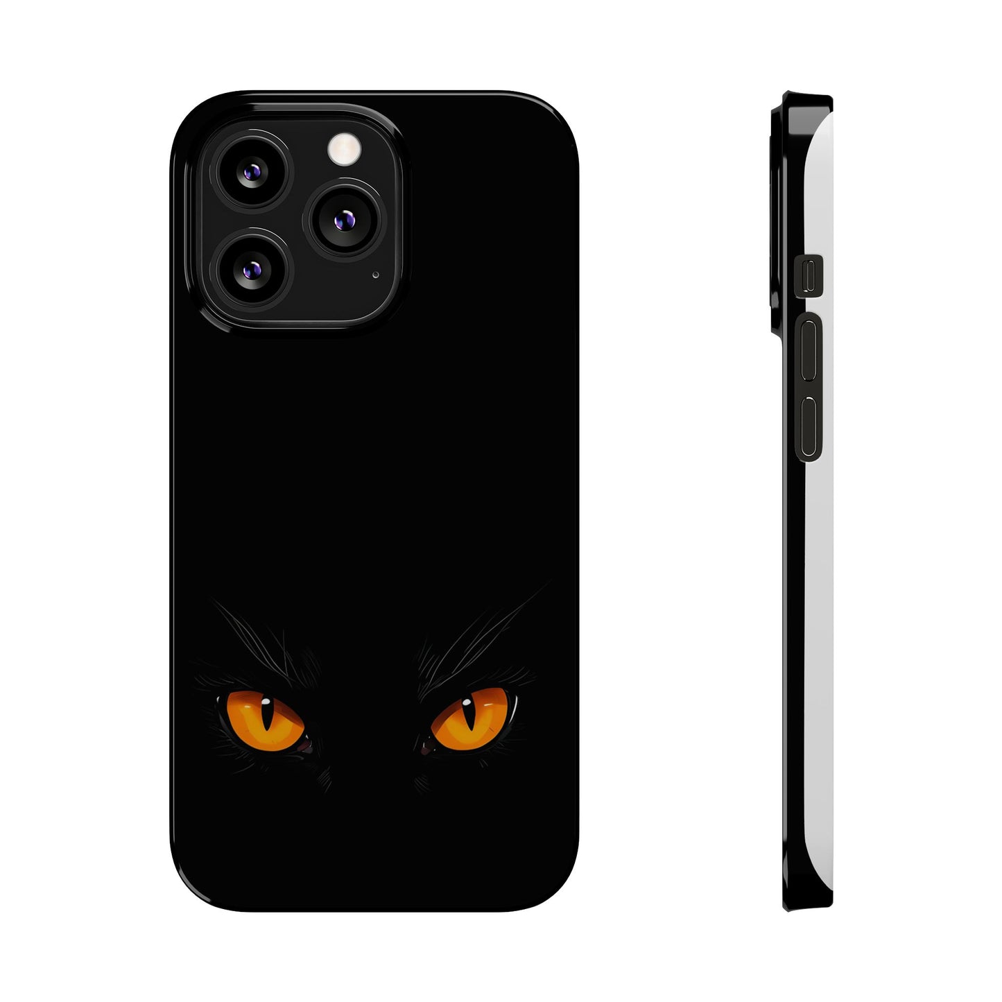 Black Cat Slim Phone Case - Gothic Halloween Aesthetic, Subtle Spookycore Aesthetic, Compatible with iPhone, Galaxy, and Google Phones