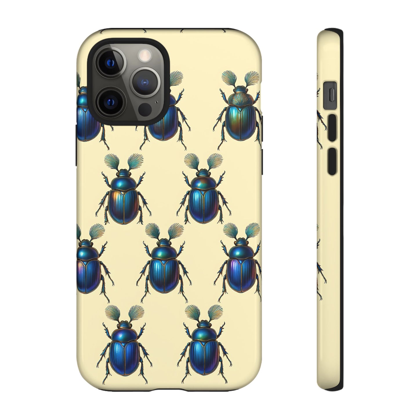 Beetle Tough Phone Case - Nature-Inspired Insect Art, Vintage Bug Pattern Design, Compatible with iPhone, Galaxy, and Google Phones