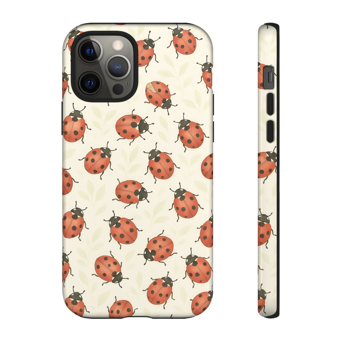 Ladybug Tough Phone Case - Cute Insect Aesthetic, Nature-Inspired Pattern Art, Compatible with iPhone, Galaxy, and Google Phones