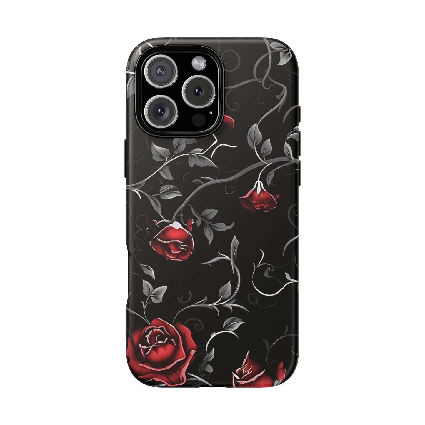 Mystical Red Roses Tough Phone Case - compatible with iPhone, Samsung Galaxy, Google Pixel - Gothic Floral Protective Aesthetic Phone Cover