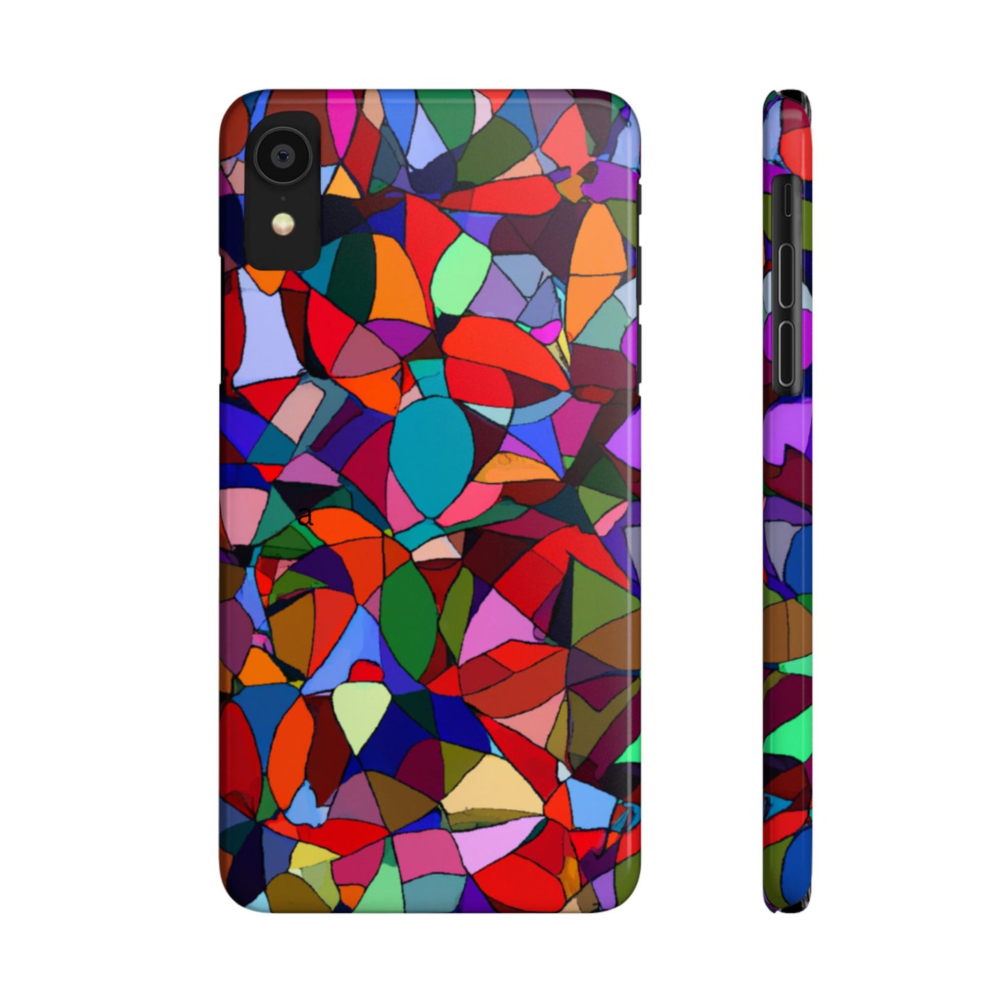 Vibrant Geometric Phone Case - Artistic Slim Cover for iPhone, Colorful Accessories, Unique Gift for Phone Lovers, Modern Art