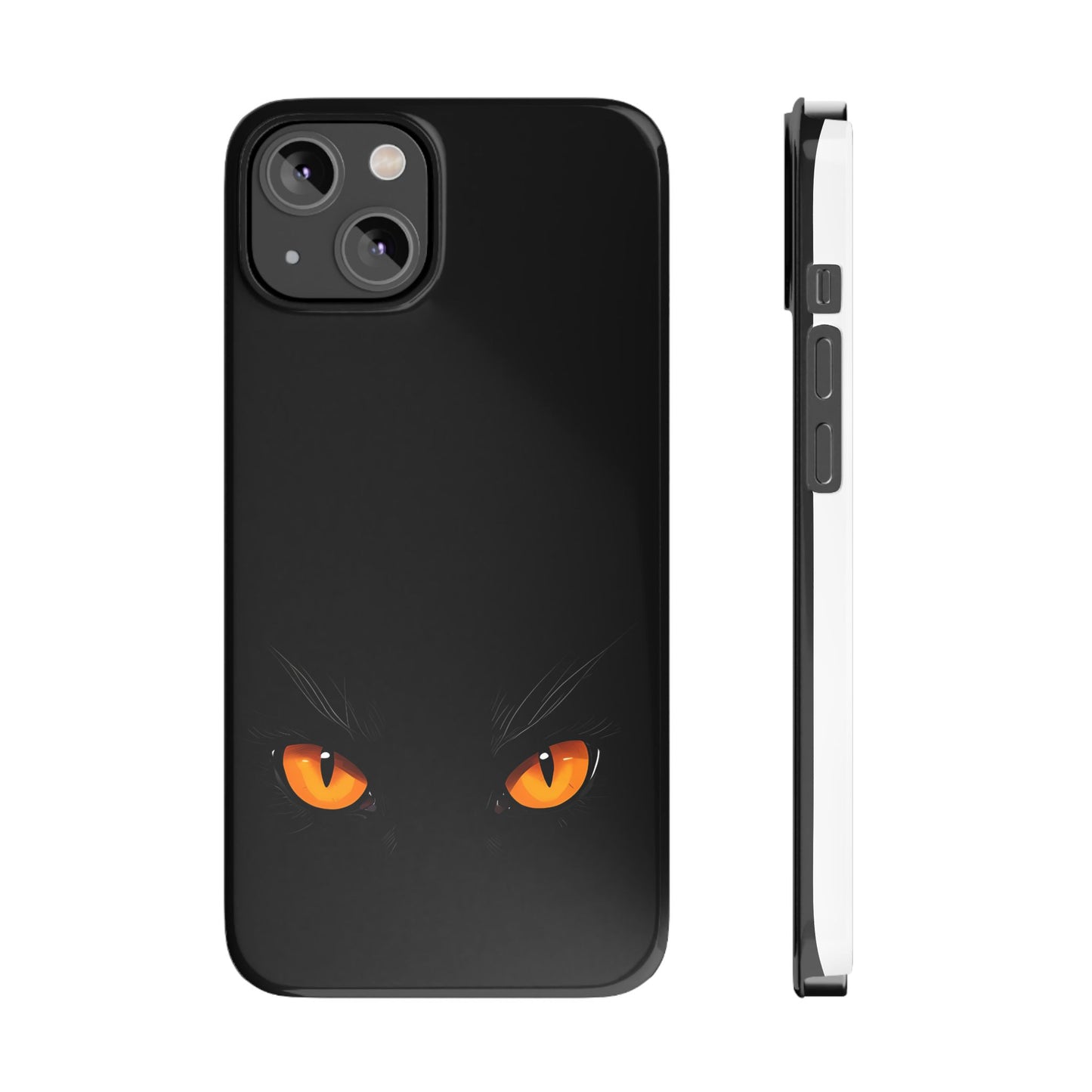 Black Cat Slim Phone Case - Gothic Halloween Aesthetic, Subtle Spookycore Aesthetic, Compatible with iPhone, Galaxy, and Google Phones