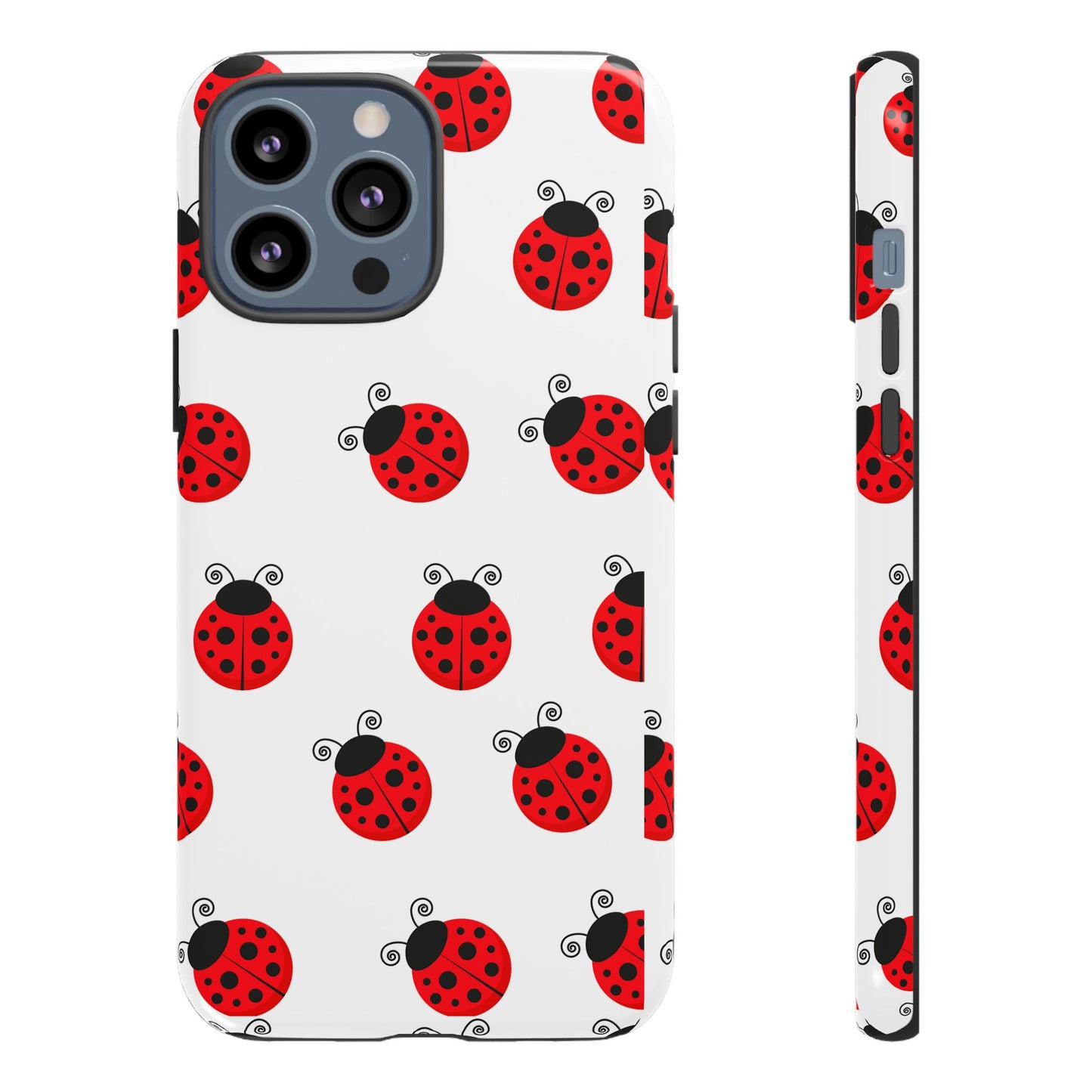 Ladybug Tough Phone Case - Cute Insect Aesthetic, Nature-Inspired Pattern Art, Compatible with iPhone, Galaxy, and Google Phones