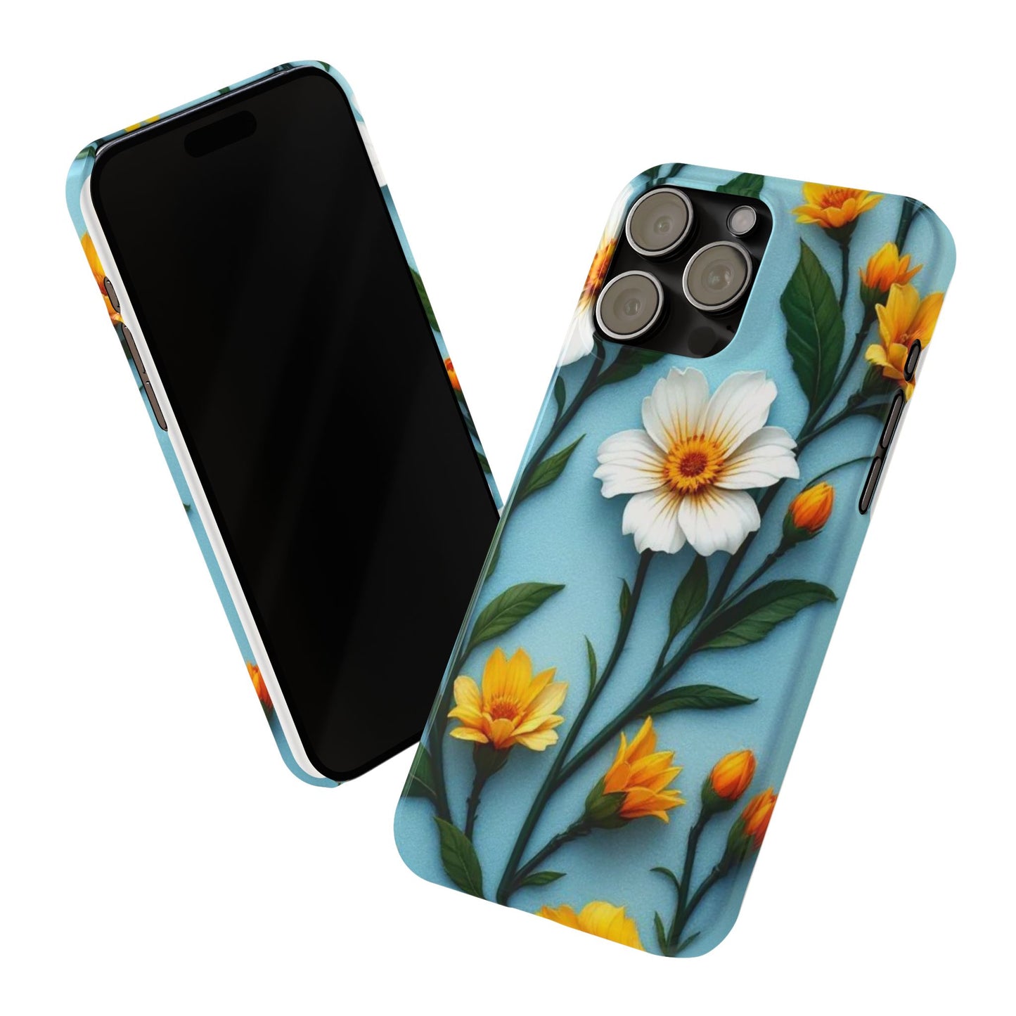Floral Slim Phone Case, Smartphone Accessories, Gift for Her, Nature Lover Gift, Spring Decor, Cute Phone Cover