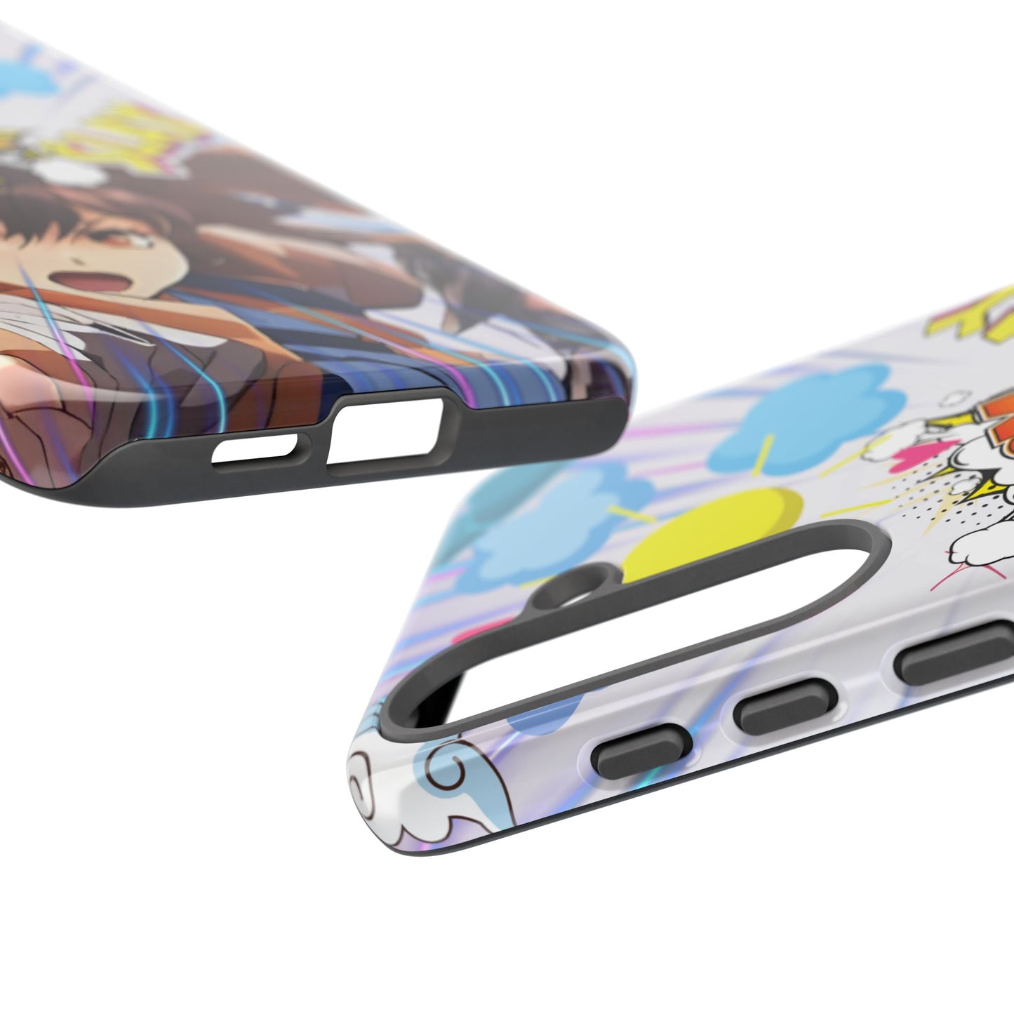 Anime Warrior Girl Tough Phone Case, Japanese Action Anime Aesthetic, Bold Heroine Design, Compatible with iPhone, Galaxy, and Google Phones