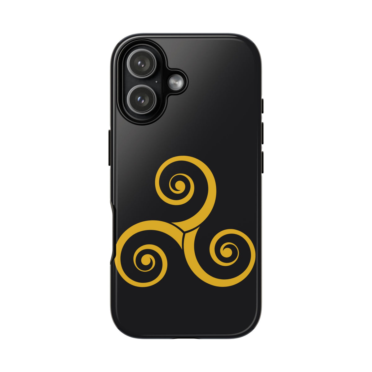 Gold Triskelion Tough Phone Case Celtic Spiral Irish Symbol Compatible with iPhone 17 16 15 14 13 Galaxy Google