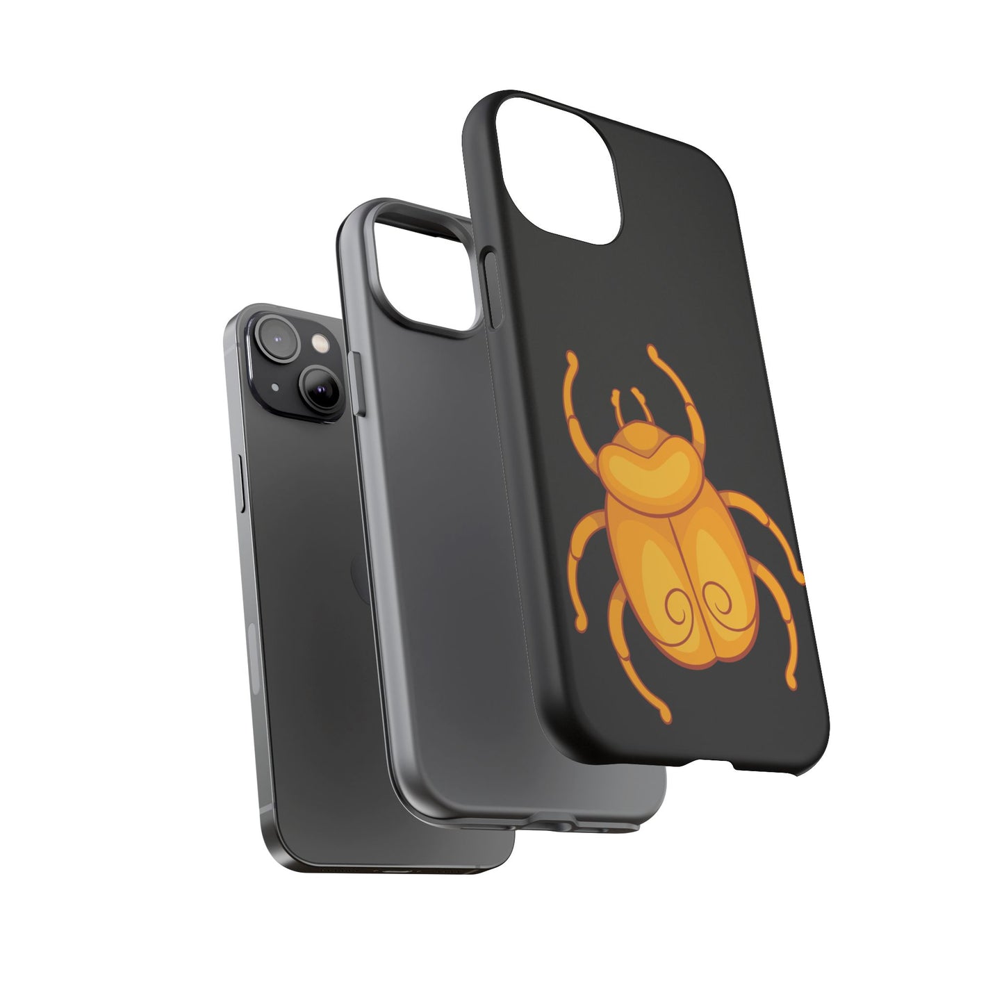 Ancient Egyptian Scarab Tough Phone Case - Gold Beetle Design, Mythological Insect Art, Compatible with iPhone, Galaxy, and Google Phones