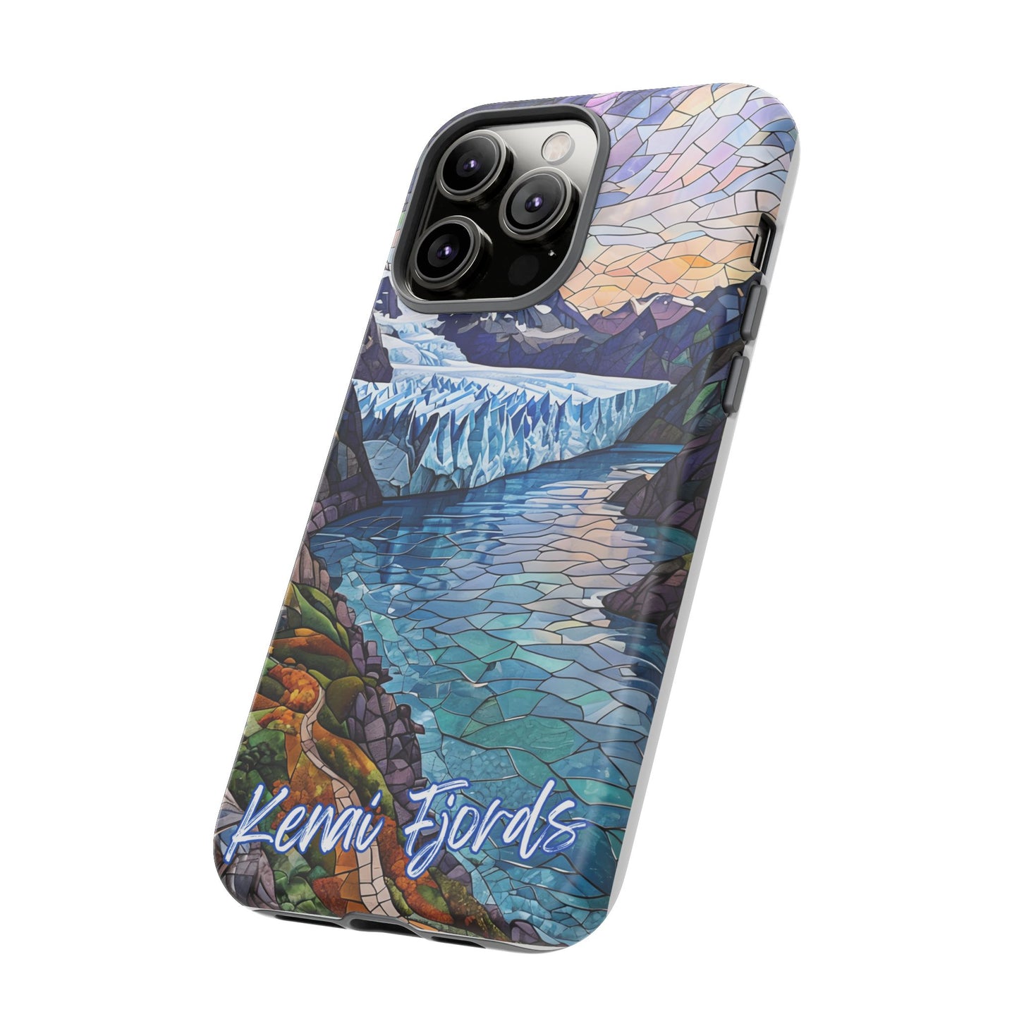Kenai Fjords National Park Alaska Phone Case, Mosaic Phone Case, Mountain Nature Art, National Park Gift, Scenic Forest Phone Cover