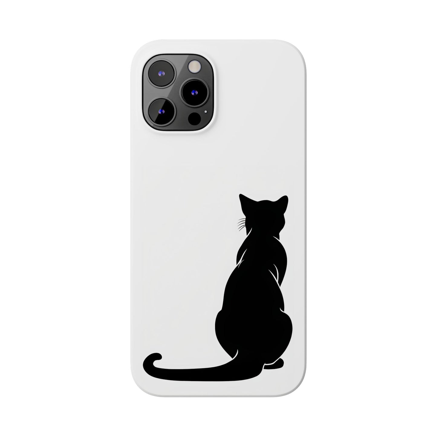 Black Cat Halloween Slim Phone Case Coquette, Creepy Cute Gift for Her, Goth Coquette Spooky Case, Compatible with iPhone, Galaxy, Google