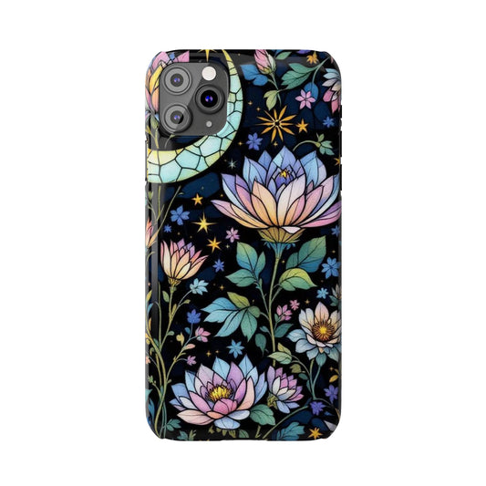 Floral Night Sky Slim Phone Cases | Vibrant Floral Design, Flower Phone Cover, Cute Phone Accessories, Gift for Her, Nature Lover's Case
