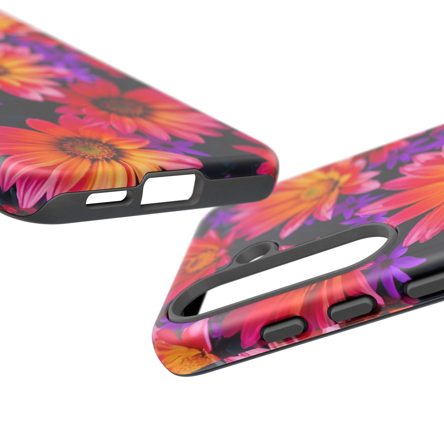 Bold Garden Flower Tough Phone Case - Colorful Floral Print, Bright Botanical Aesthetic, Compatible with iPhone, Galaxy, and Google Phones