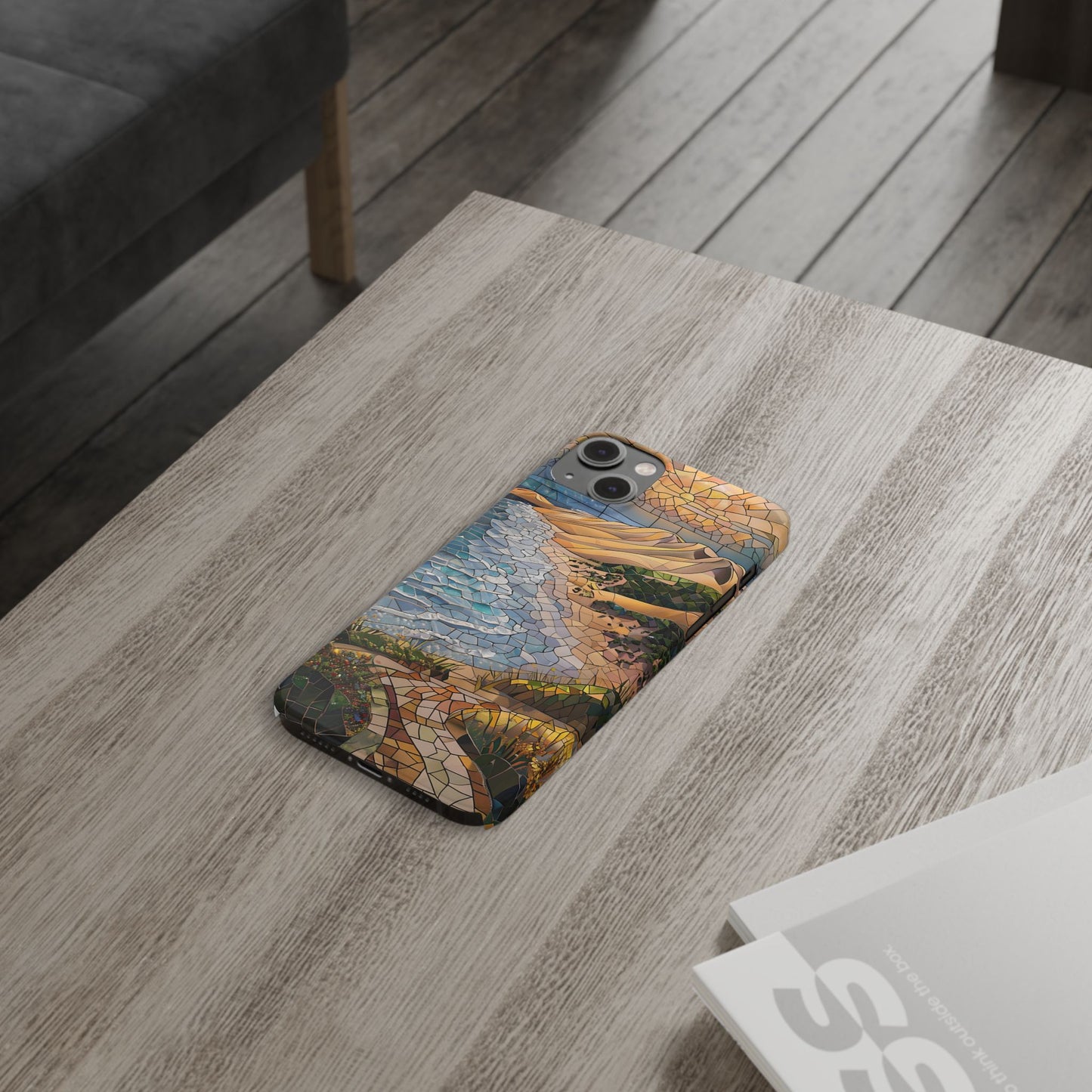 Indiana Dunes National Park Michigan Slim Phone Case, Mosaic Phone Case, East U.S. Nature Art, Coastal Chic, Ocean Lovers, Nature Inspired