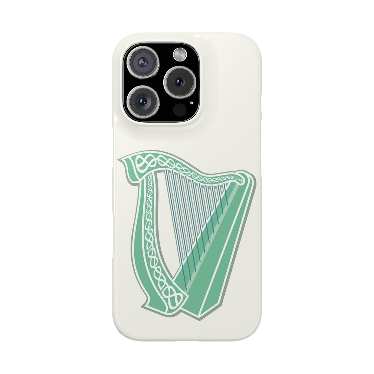 Irish Harp Slim Phone Case, Celtic Heritage Ireland Symbol Art Compatible with iPhone 17, 16, 15, 14, 13, 12, 11