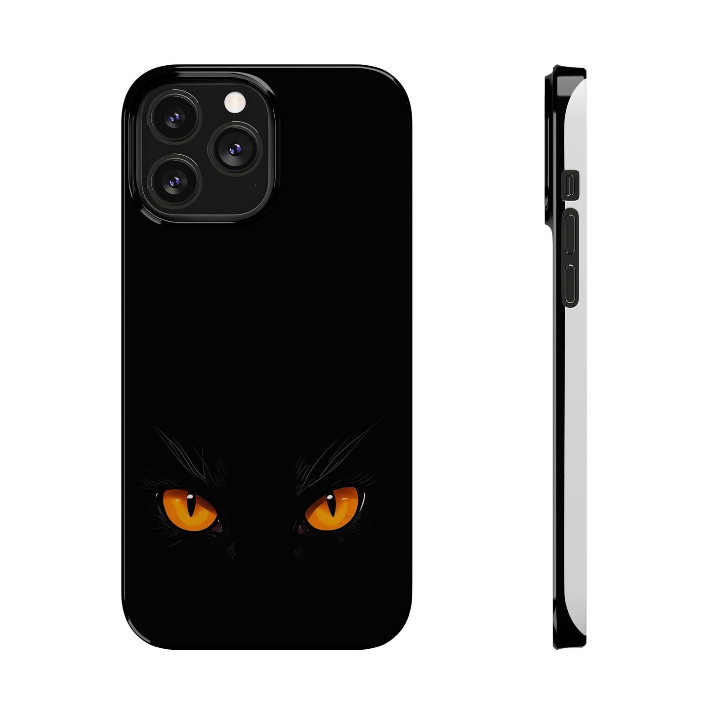 Black Cat Slim Phone Case - Gothic Halloween Aesthetic, Subtle Spookycore Aesthetic, Compatible with iPhone, Galaxy, and Google Phones