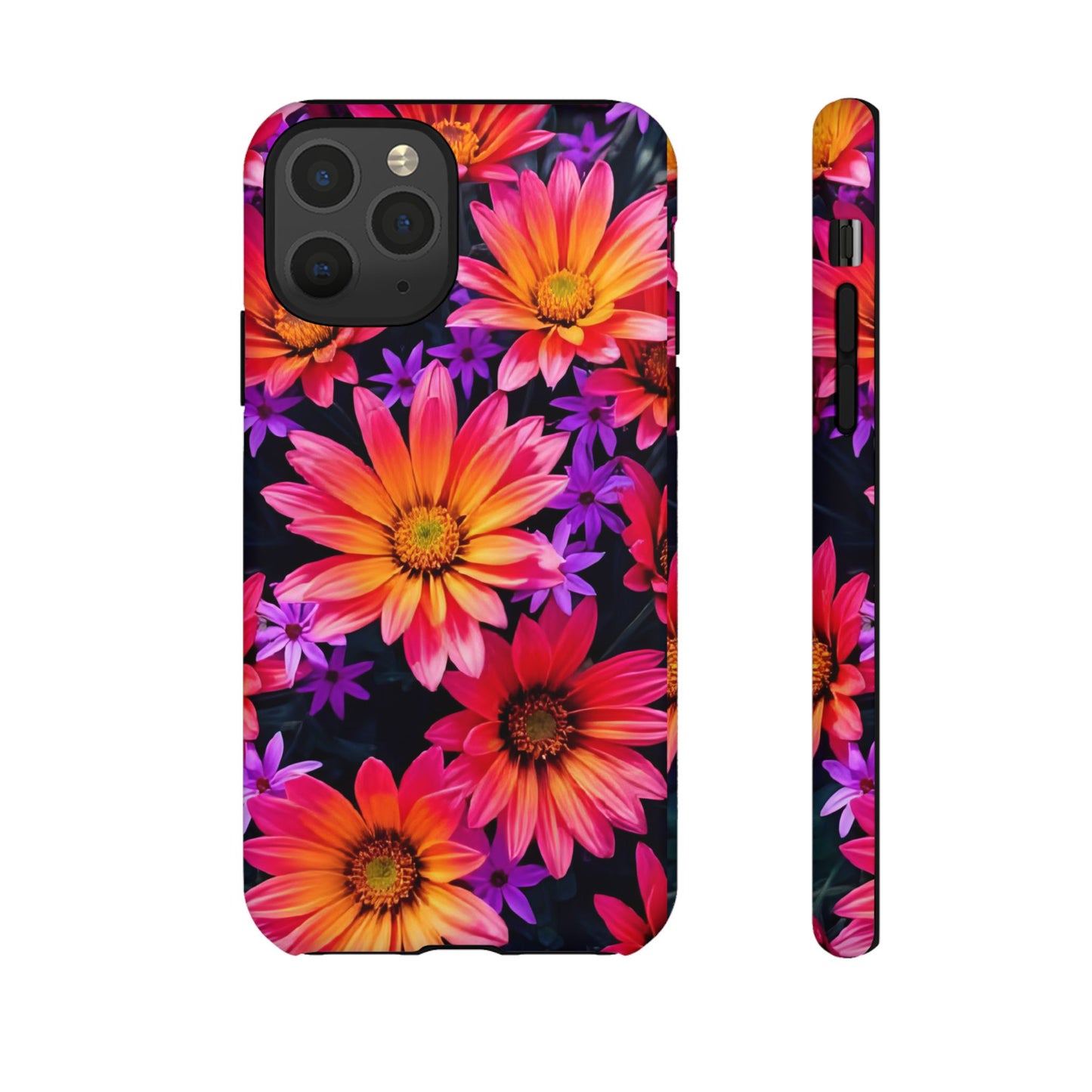Bold Garden Flower Tough Phone Case - Colorful Floral Print, Bright Botanical Aesthetic, Compatible with iPhone, Galaxy, and Google Phones