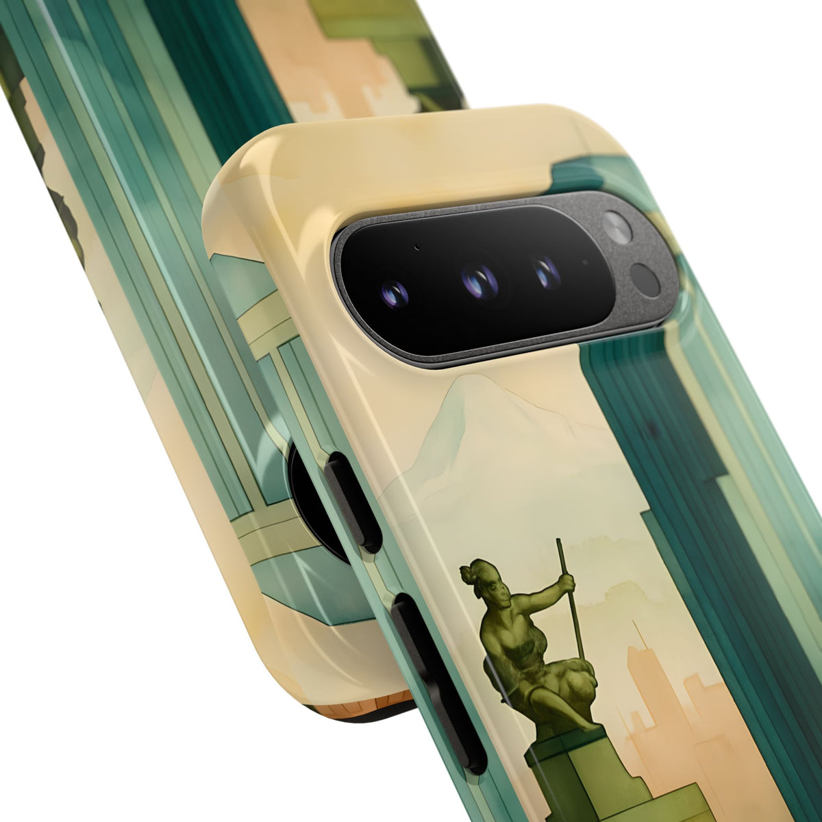 Portland Cityscape Phone Case • Urban Skyline Art Tough Case • Watercolor City Aesthetic • Gift for Travelers • Compatible with iPhone, Galaxy, Google