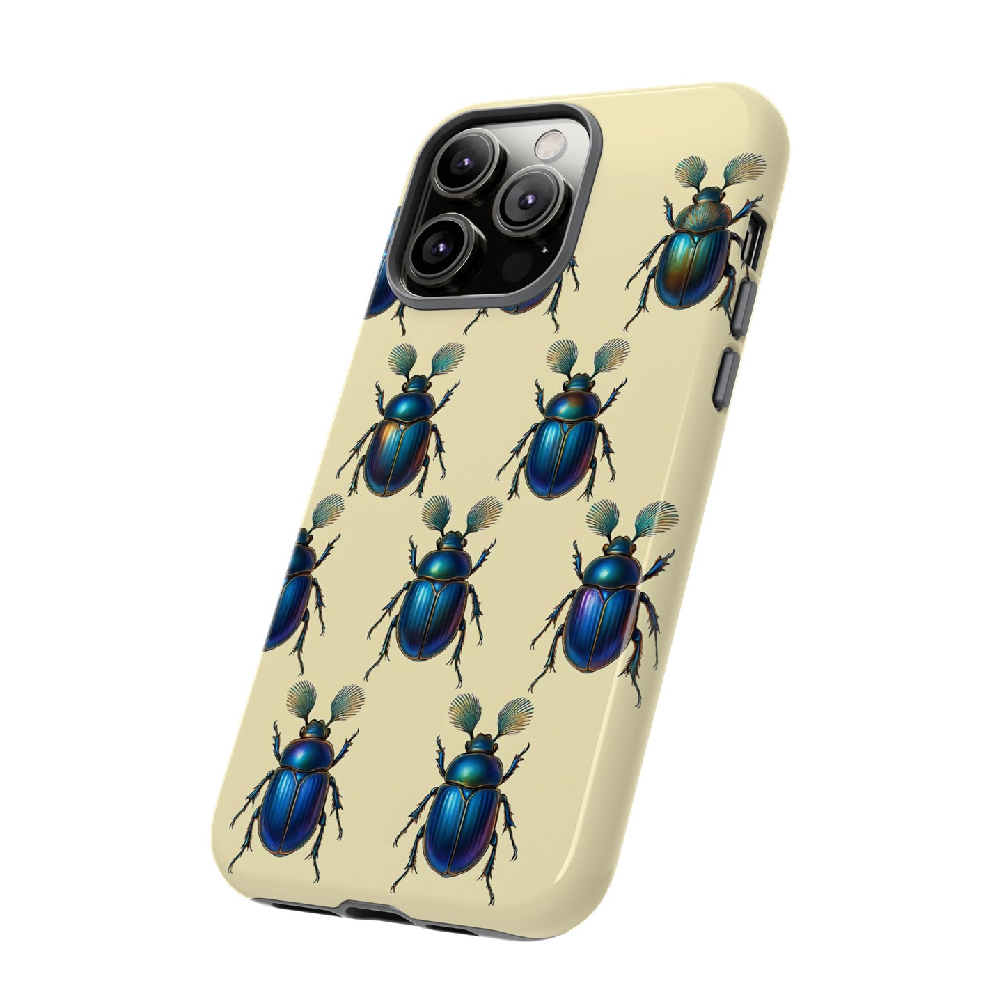 Beetle Tough Phone Case - Nature-Inspired Insect Art, Vintage Bug Pattern Design, Compatible with iPhone, Galaxy, and Google Phones