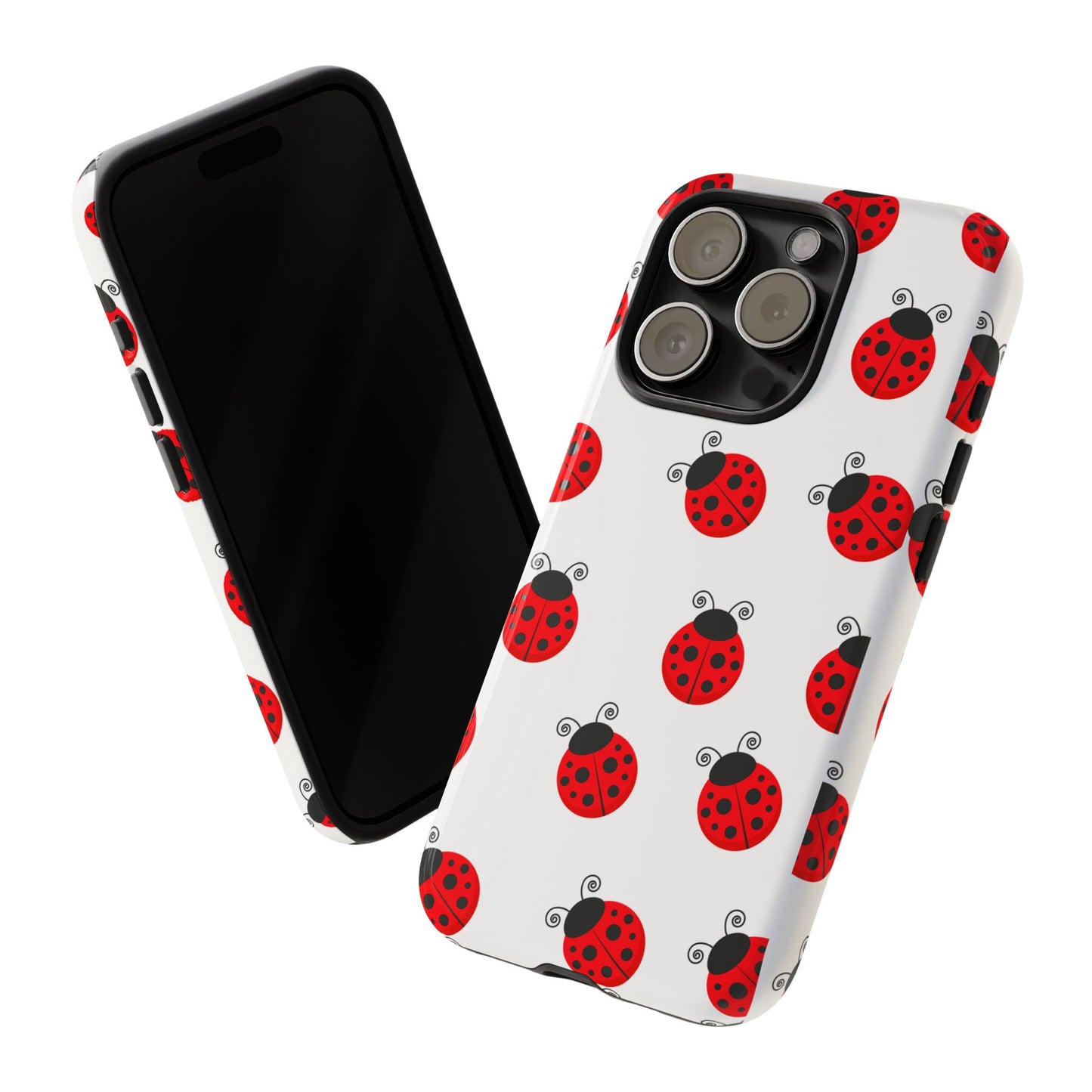 Ladybug Tough Phone Case - Cute Insect Aesthetic, Nature-Inspired Pattern Art, Compatible with iPhone, Galaxy, and Google Phones