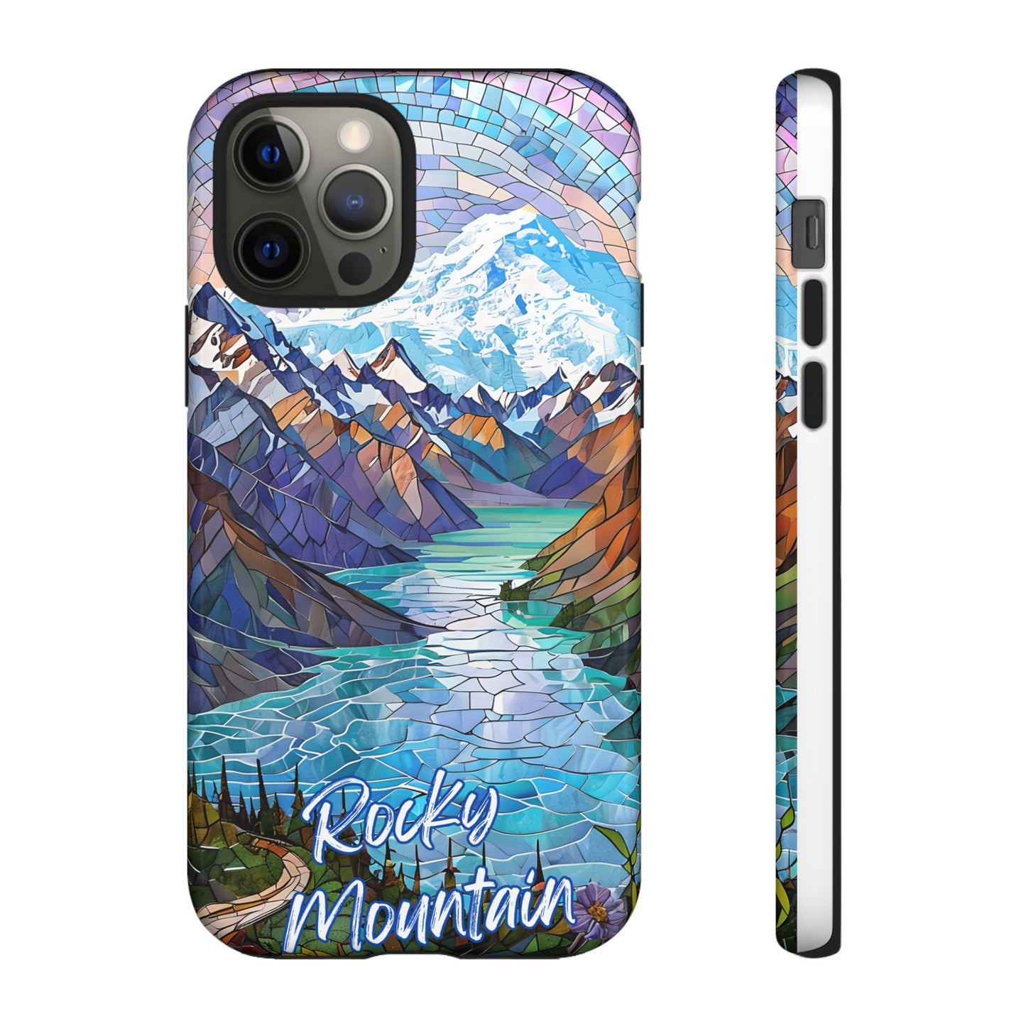 Rocky Mountain National Park Colorado Phone Case, Mosaic Phone Case, Mountain Nature Art, National Park Gift, Scenic Forest Phone Cover