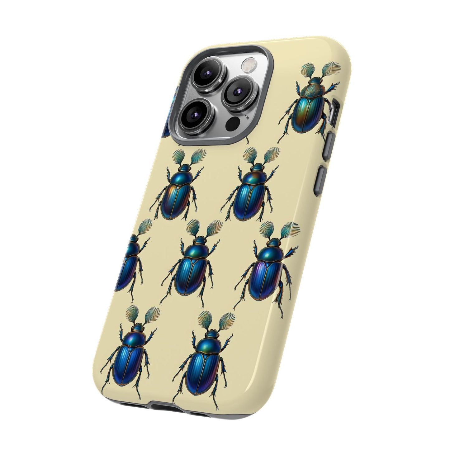 Beetle Tough Phone Case - Nature-Inspired Insect Art, Vintage Bug Pattern Design, Compatible with iPhone, Galaxy, and Google Phones