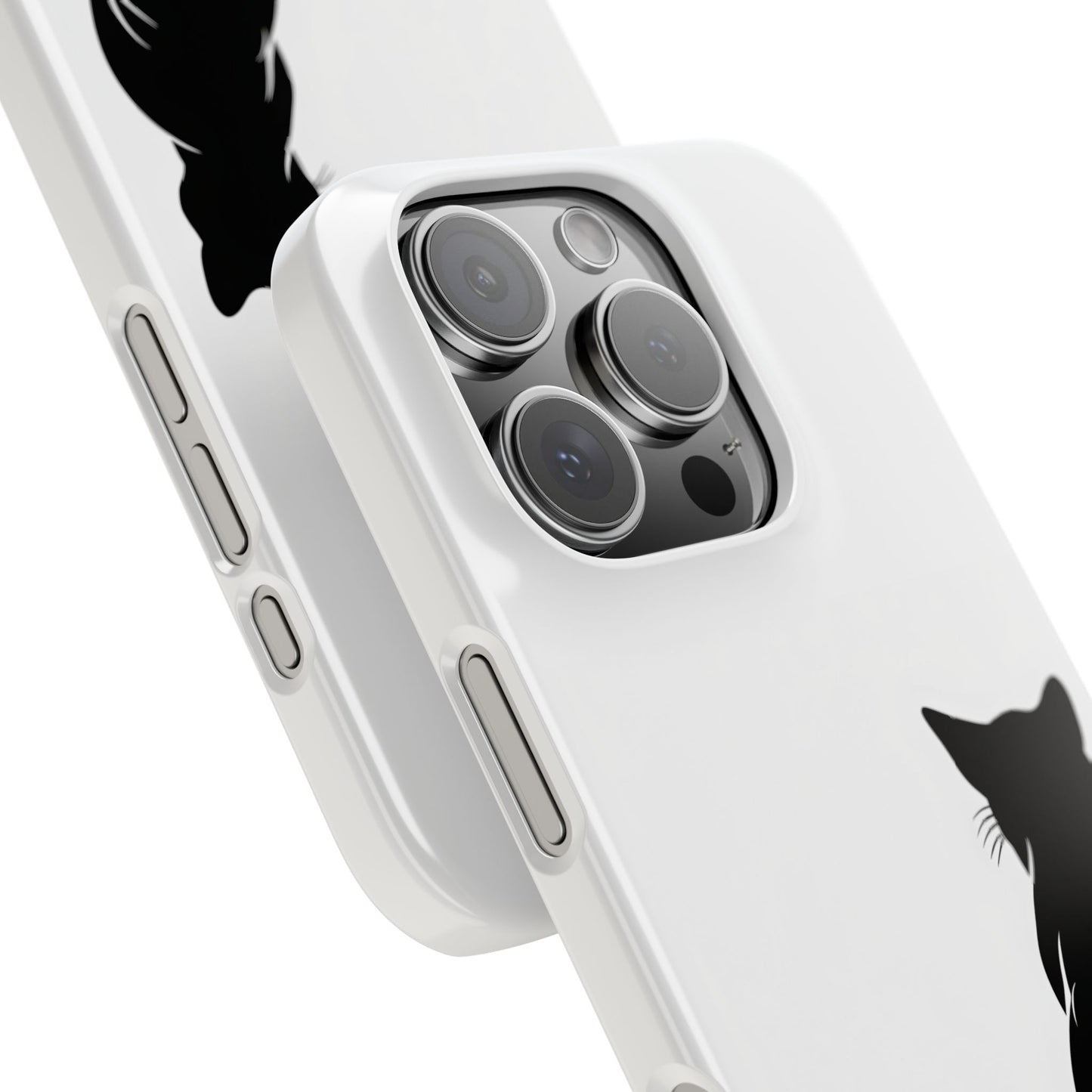 Black Cat Halloween Slim Phone Case Coquette, Creepy Cute Gift for Her, Goth Coquette Spooky Case, Compatible with iPhone, Galaxy, Google