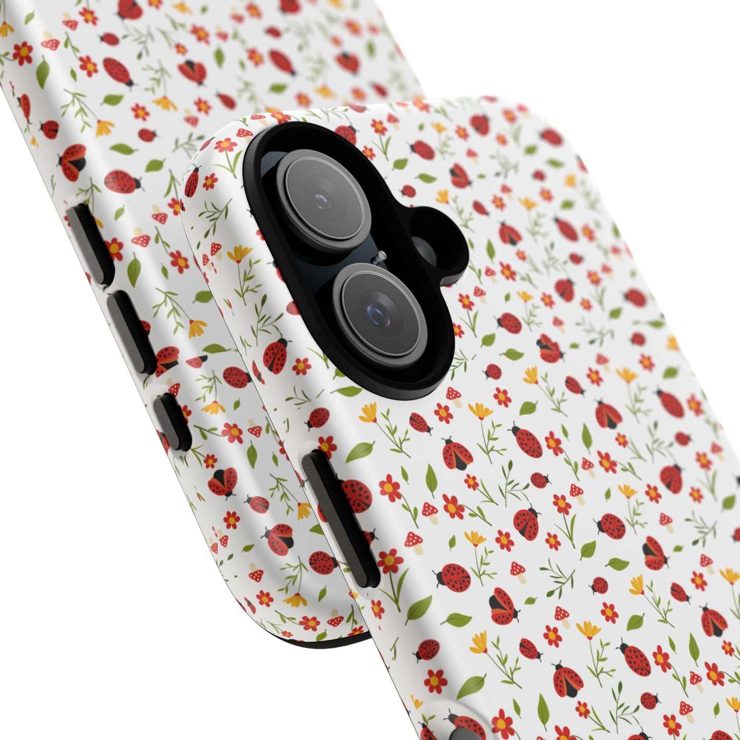 Ladybug Tough Phone Case - Cute Insect Aesthetic, Nature-Inspired Pattern Art, Compatible with iPhone, Galaxy, and Google Phones