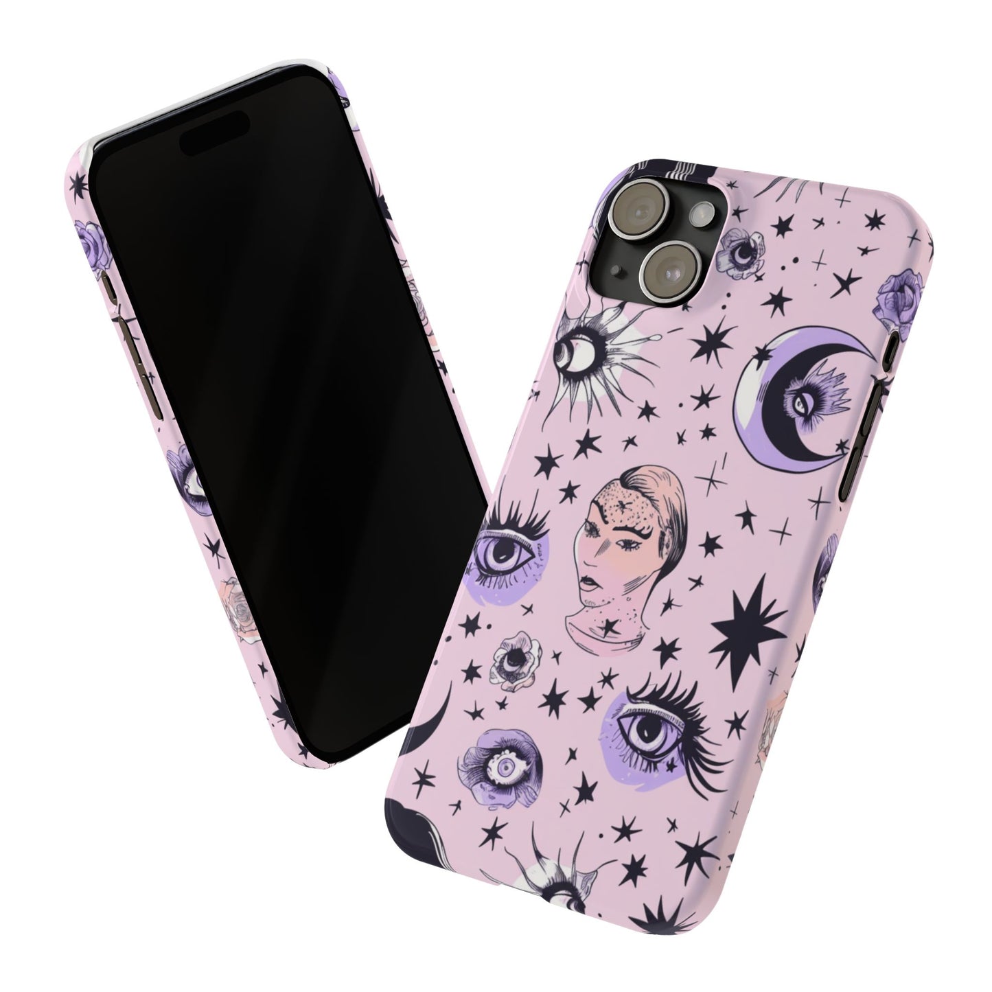 Celestial Slim Phone Cases - Stylish Cosmic Design, Personalized Phone Protectors, Astrology Gifts, Unique Phone Accessories, Moon & Stars