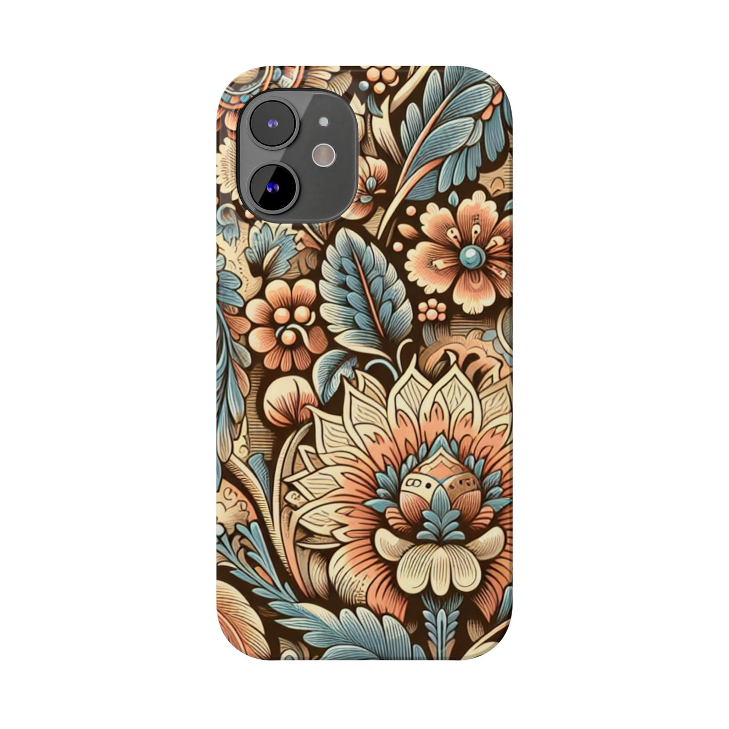 Floral Slim Phone Case, Boho Chic Phone Cover, Stylish Gift for Her, Spring and Summer Accessory, Trendy Phone Protector