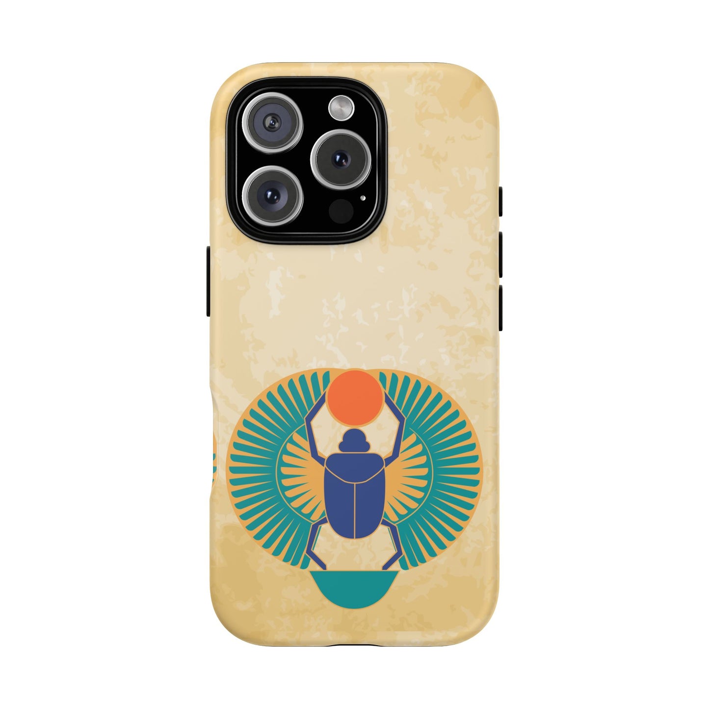 Ancient Egyptian Scarab Beetle Tough Phone Case - Symbol of Rebirth Design, Mythological Art, Compatible with iPhone, Galaxy, and Google