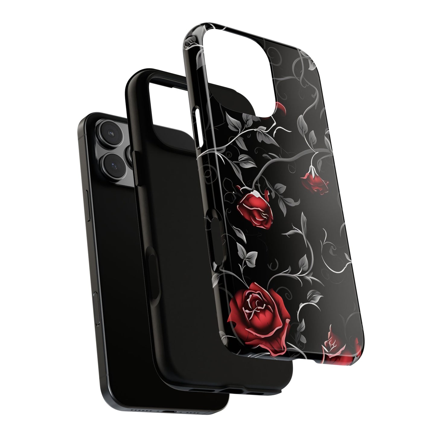 Mystical Red Roses Tough Phone Case - compatible with iPhone, Samsung Galaxy, Google Pixel - Gothic Floral Protective Aesthetic Phone Cover
