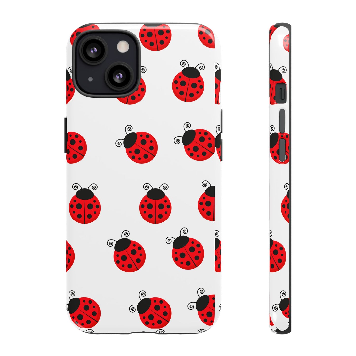 Ladybug Tough Phone Case - Cute Insect Aesthetic, Nature-Inspired Pattern Art, Compatible with iPhone, Galaxy, and Google Phones