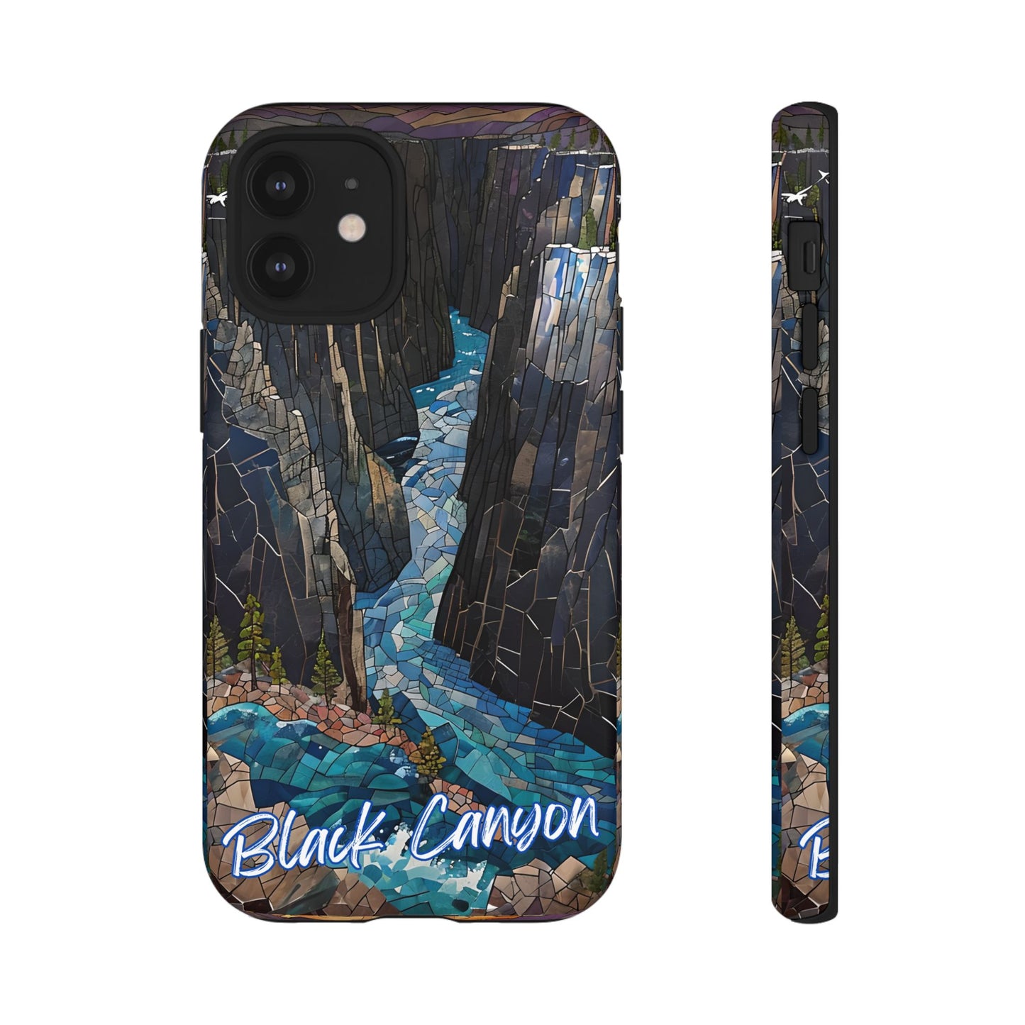 Black Canyon Phone Case, Mosaic Phone Case, Mountain Nature Art, National Park Gift, Scenic Forest Phone Cover, Landscape Aesthetic Case